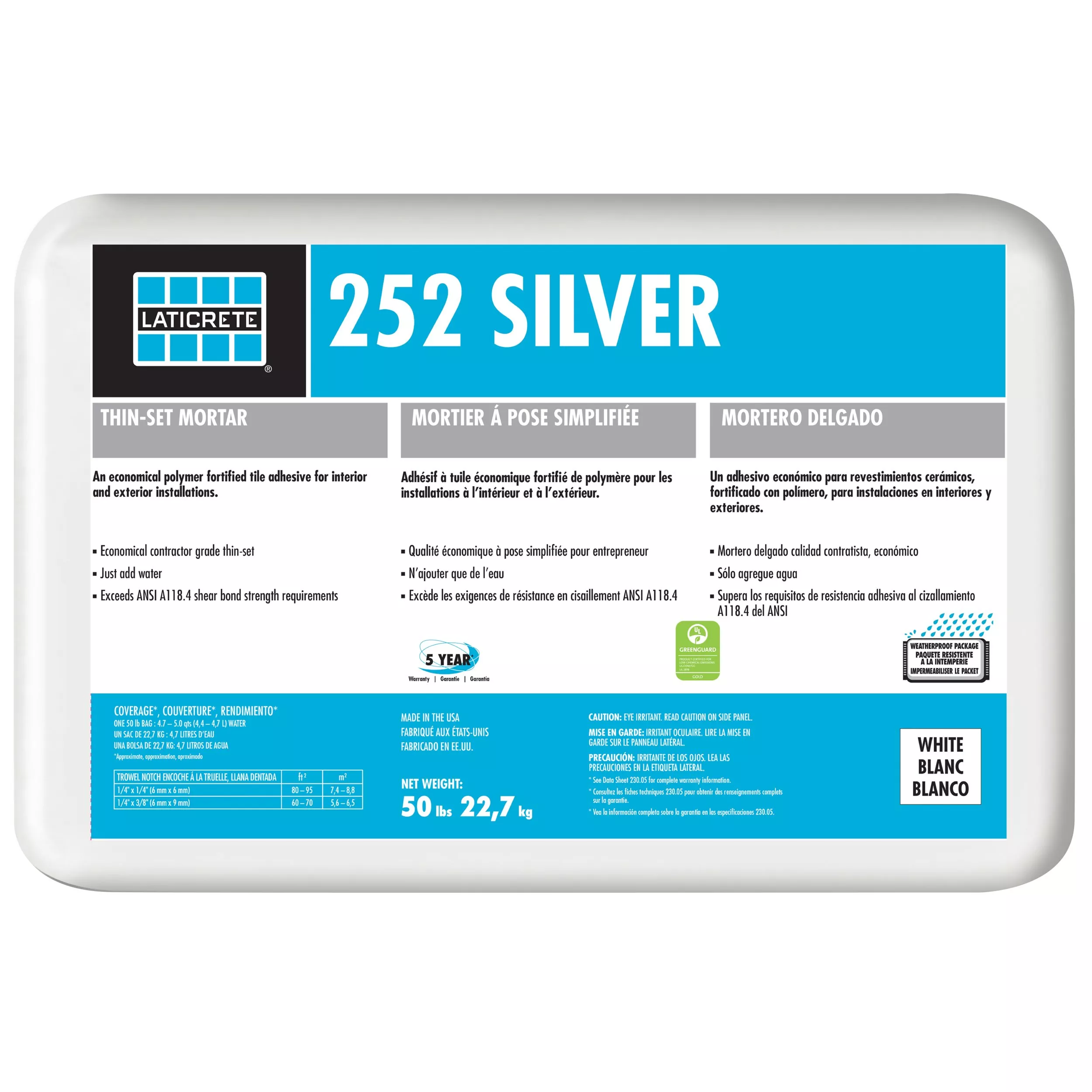 252 Silver Thinset White