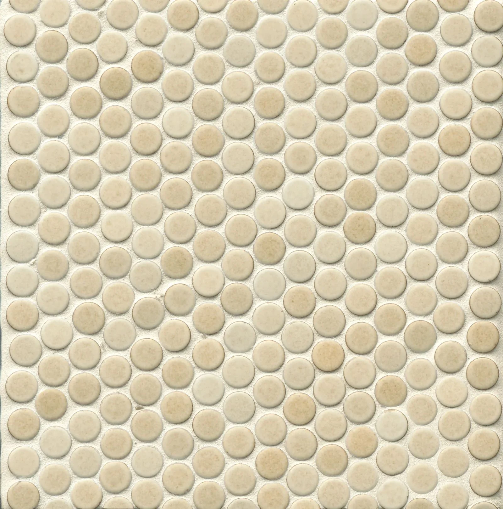 360° 3/4" Penny Round Glazed Porcelain Mosaic 12X12 Beige Matte