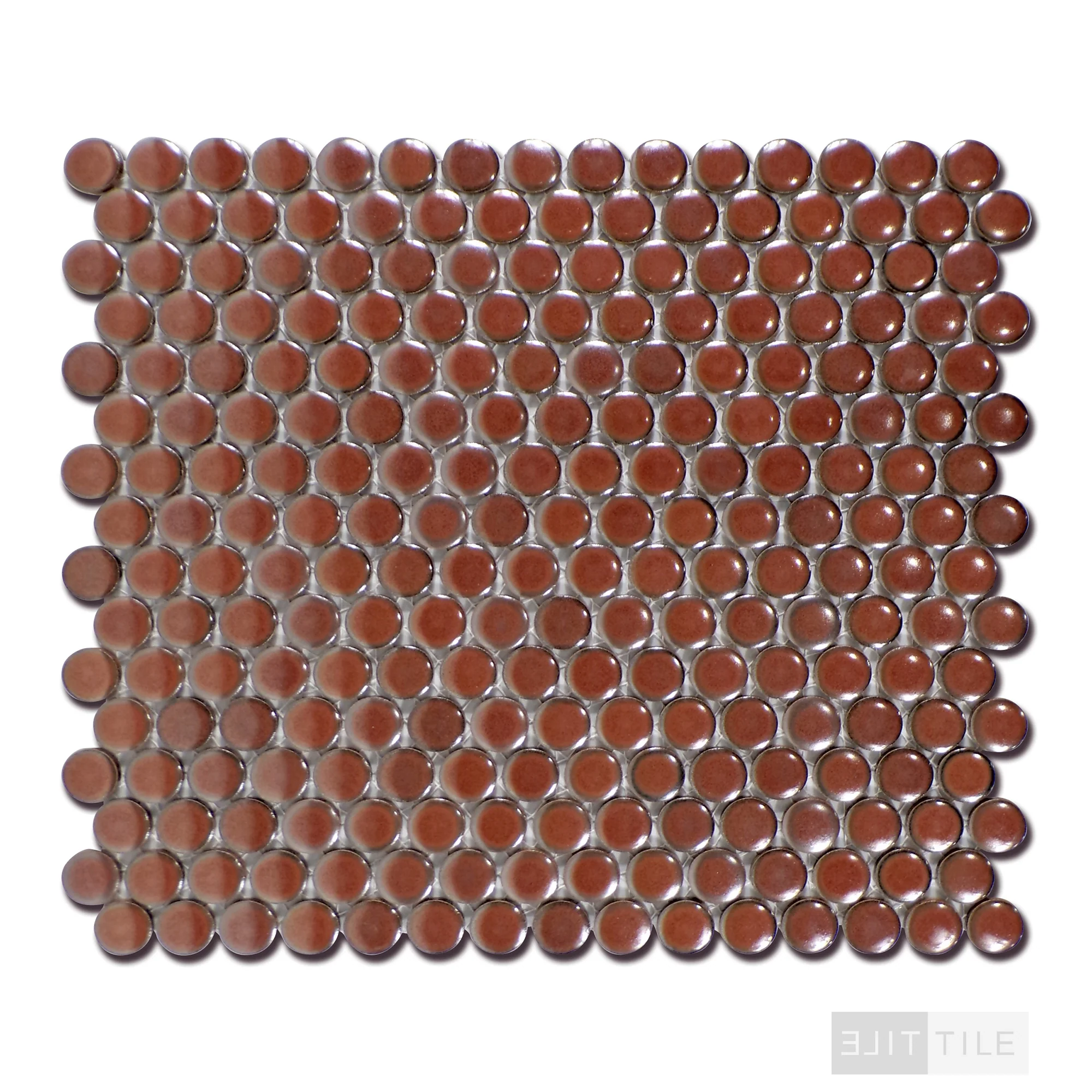 360° 3/4" Penny Round Glazed Porcelain Mosaic 12X12 Cardinal Gloss - Image 3