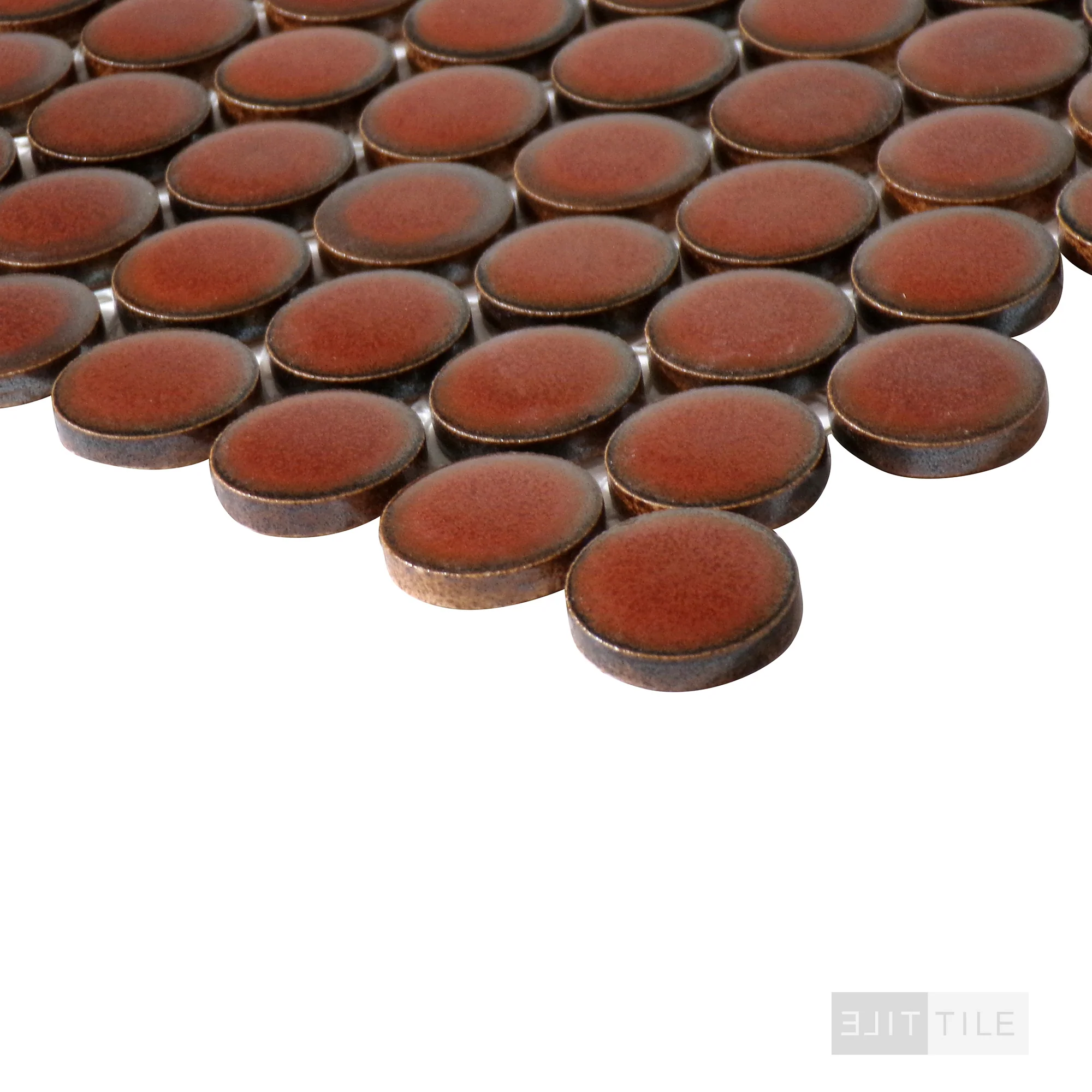 360° 3/4" Penny Round Glazed Porcelain Mosaic 12X12 Cardinal Gloss - Image 4