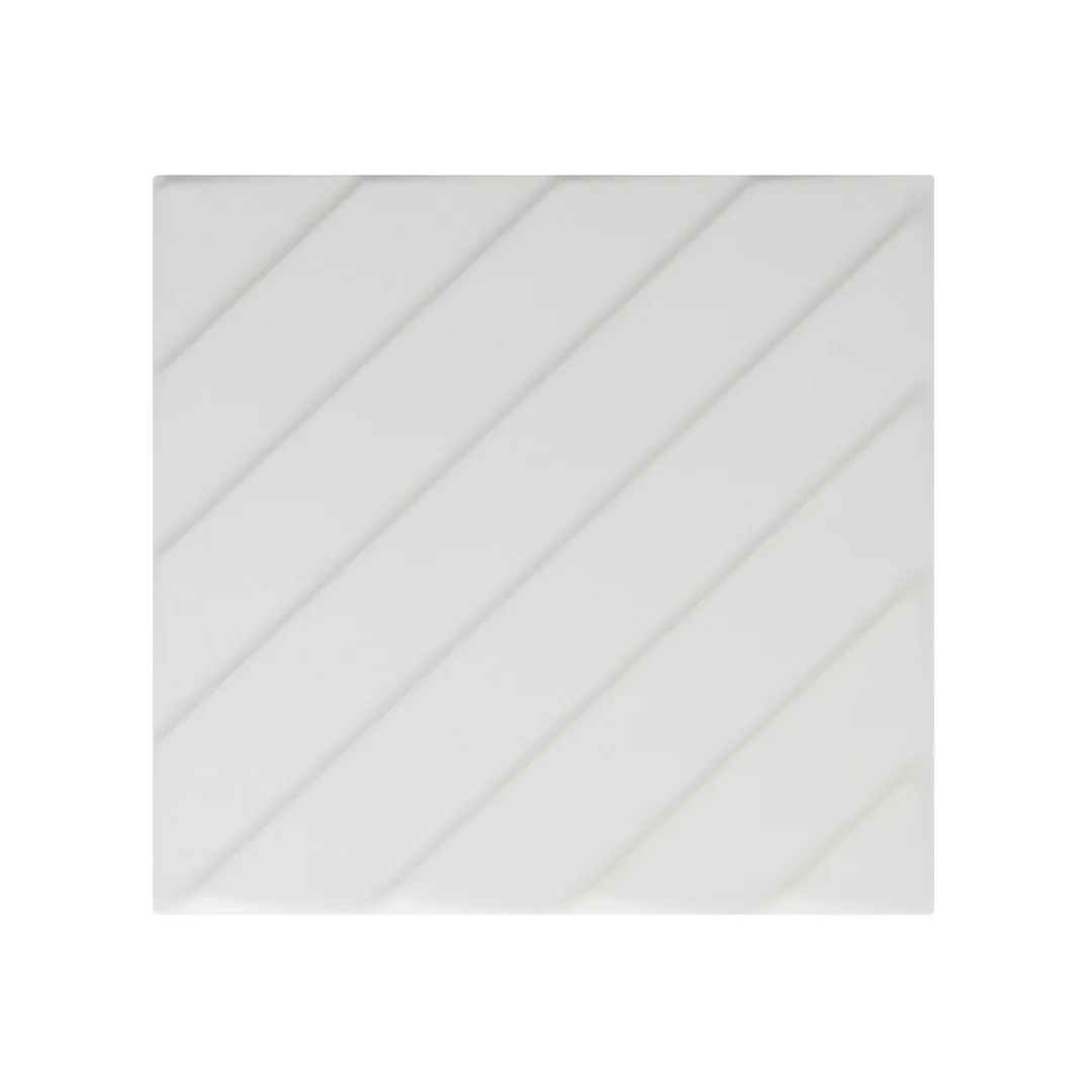 4D Diagonal Square 8X8 White Matte - Image 3