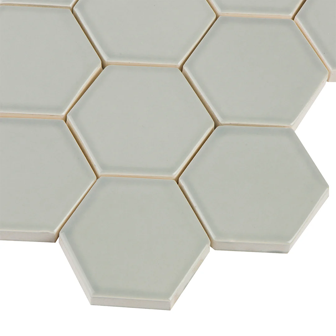 6th Avenue Hexagon Mosaic 10-1/2X11 French Clay Gloss - Image 3