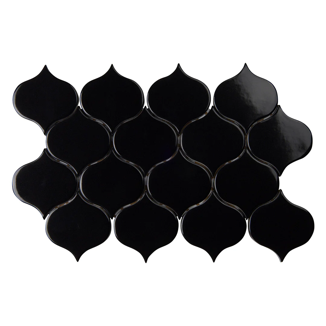 6th Avenue Arabesque Mosaic 7-3/4X12-3/4 Ink Gloss
