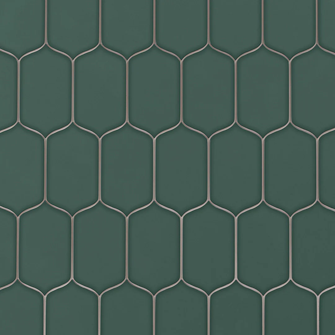 6th Avenue Arabesque Mosaic 10-1/8X10 Jade Green Gloss