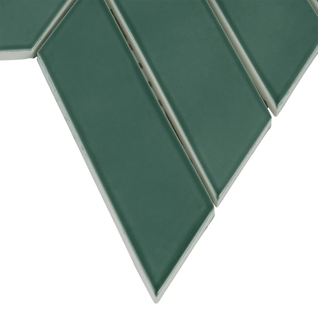 6th Avenue Chevron Mosaic 10-3/8X10 Jade Green Gloss - Image 3