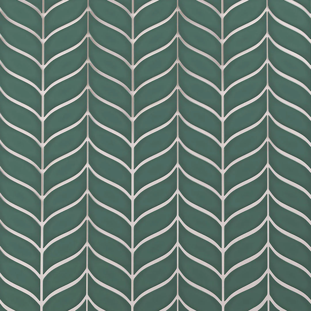 6th Avenue Mosaic 7-11/16X8-7/8 Jade Green Gloss