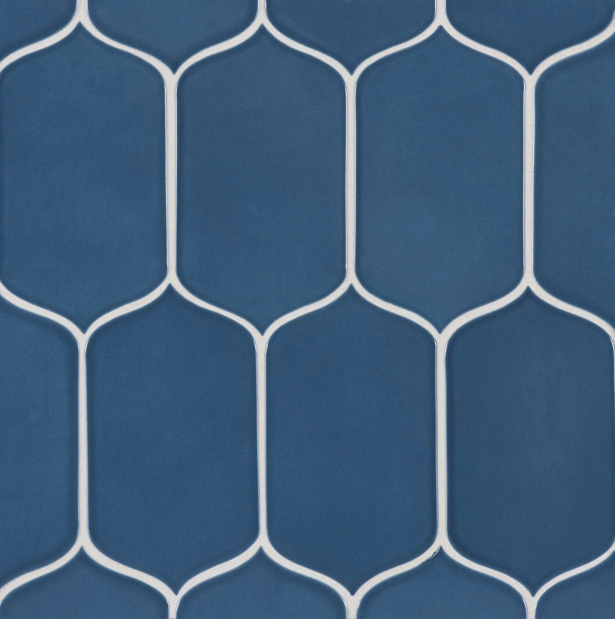 6th Avenue Arabesque Mosaic 10-1/8X10 Marlin Blue Gloss