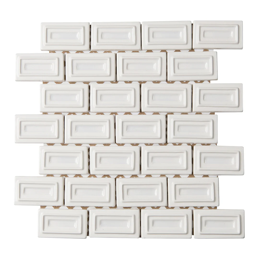 6th Avenue Rectangle Mosaic 10-1/2X11-1/4 White Gloss