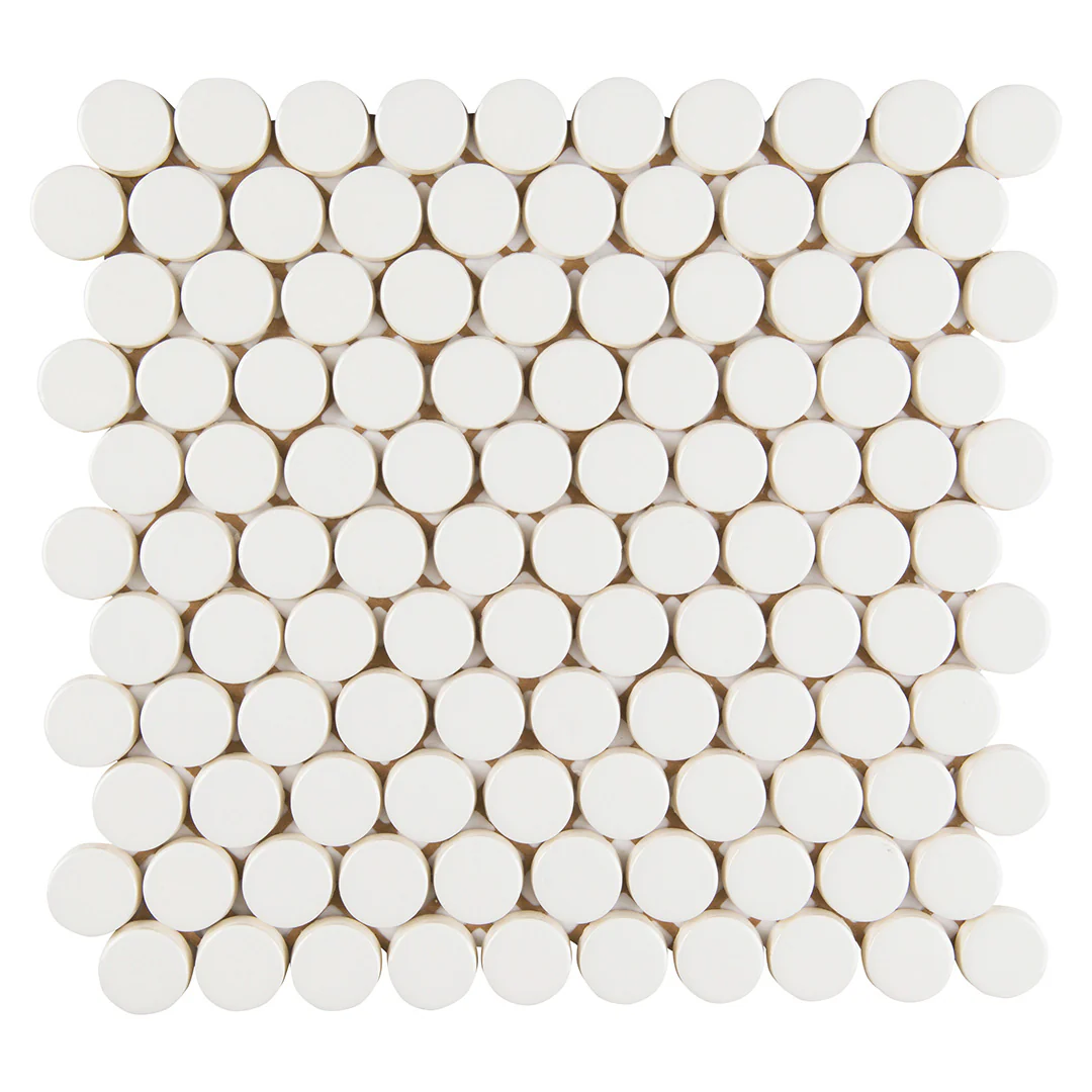 6th Avenue Circle Mosaic 12X12 White Gloss - Image 2