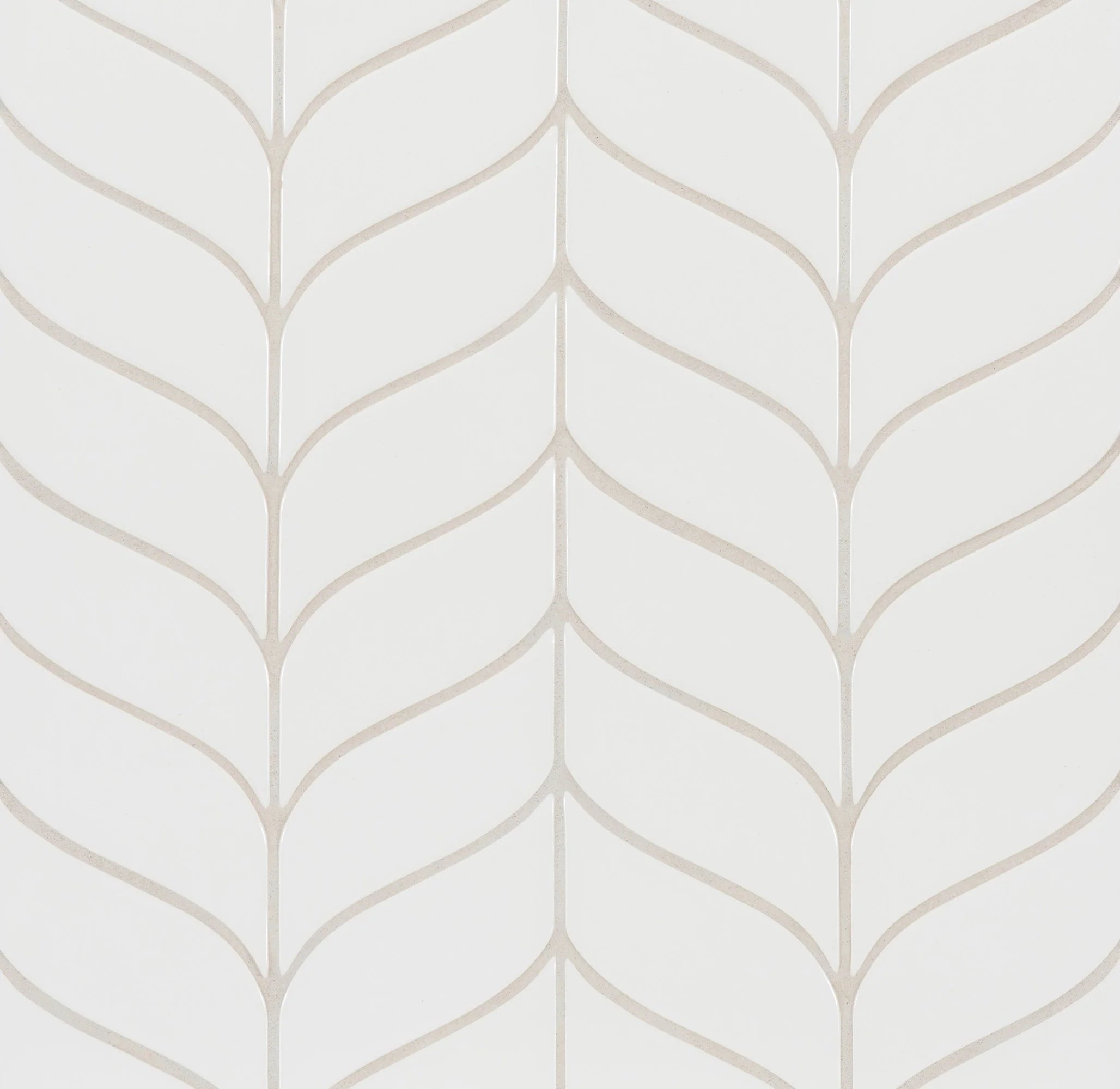 6th Avenue Chevron Mosaic 7-11/16X8-7/8 White Gloss