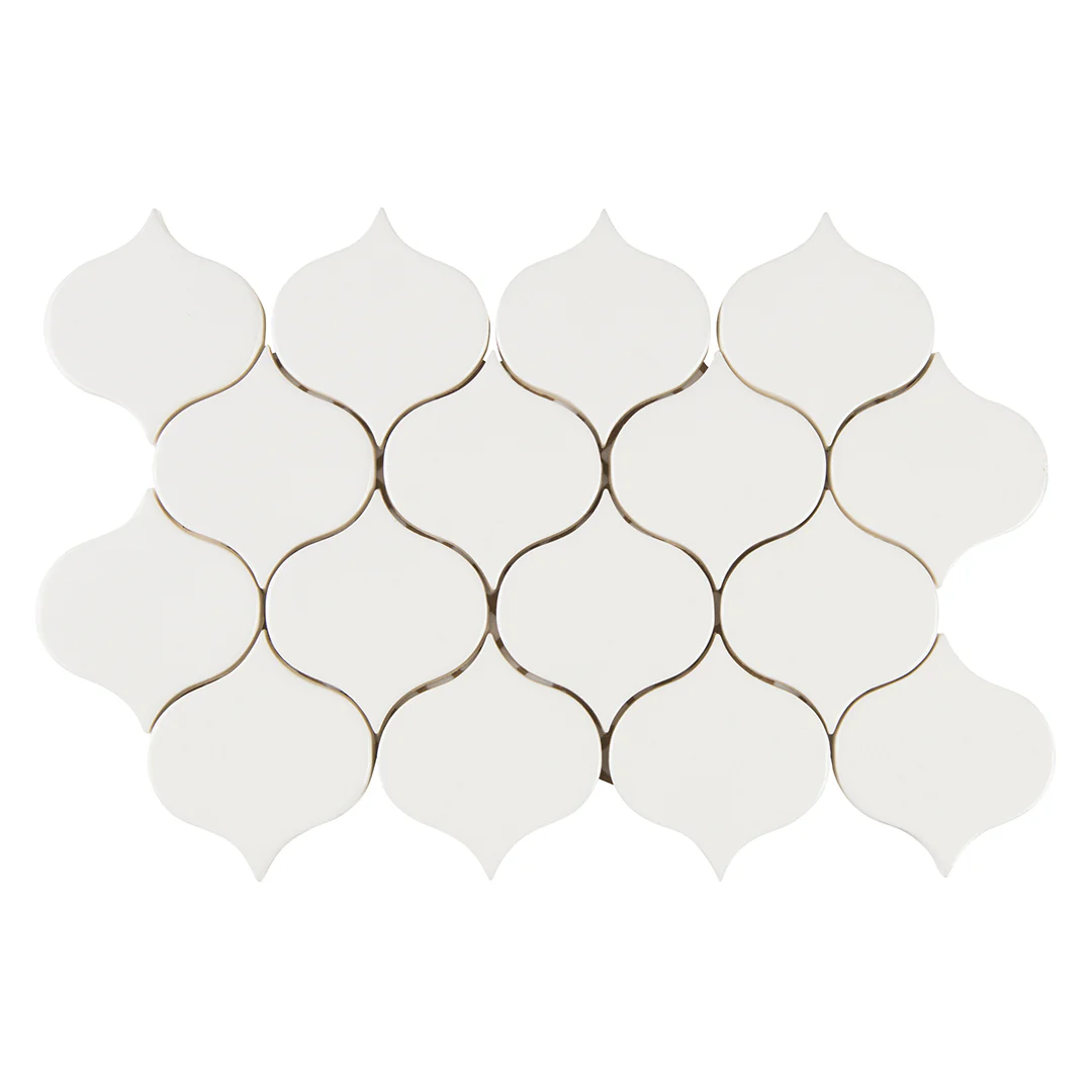 6th Avenue Arabesque Mosaic 7-3/4X12-3/4 White Gloss - Image 2