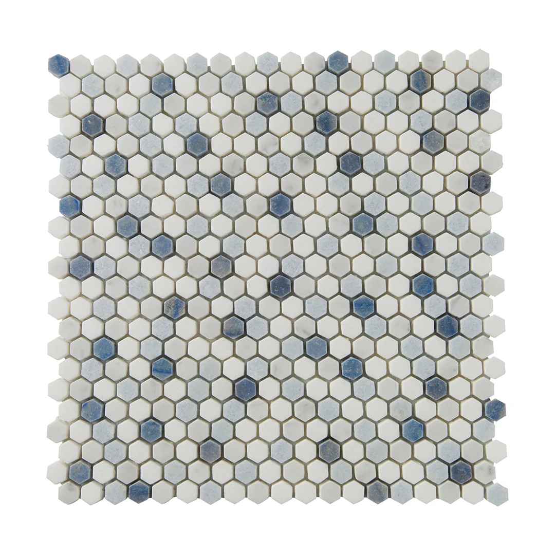 Accent Bleu Hexagon Mosaic 12X12 Multi-Color Polished - Image 3