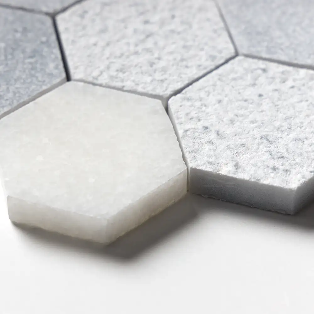 Allure Light 2X2 Hexagon Mosaic 10-3/8X12 Allure Glacier Textured - Image 4