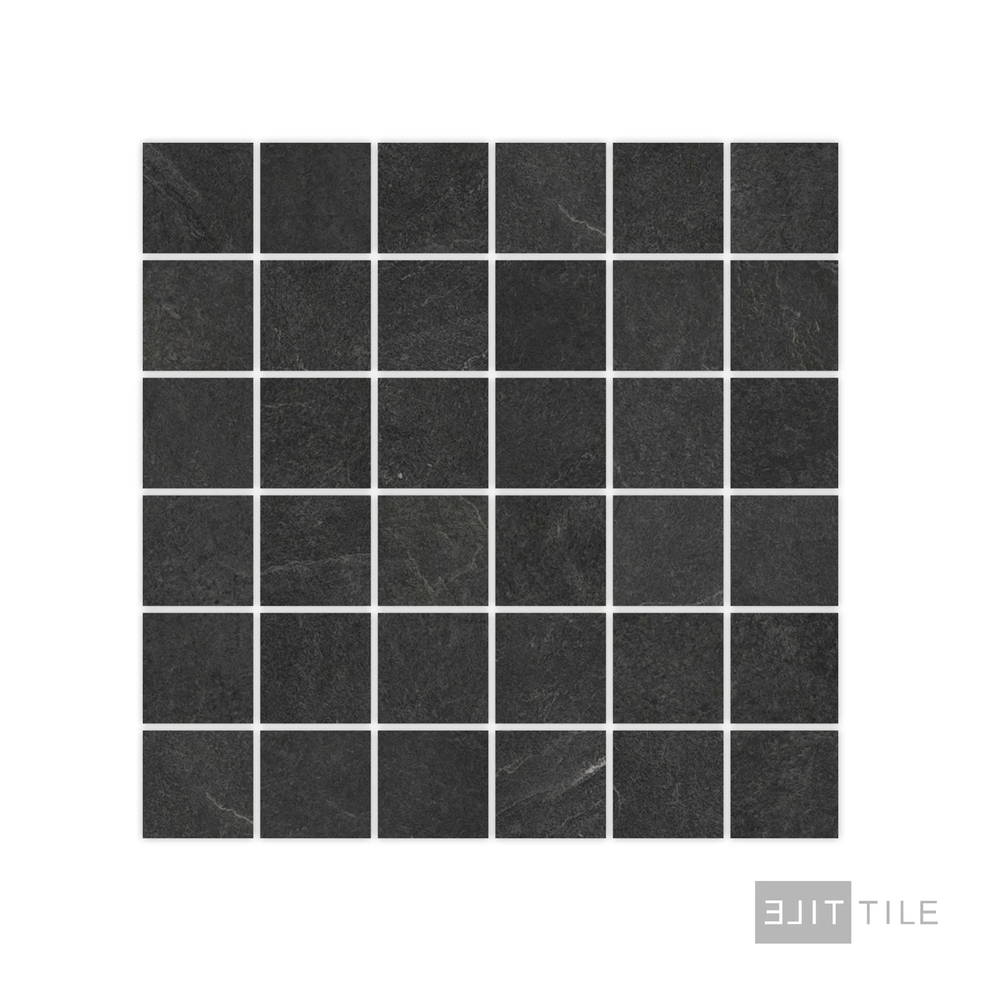 Ash 2X2 Square Porcelain Mosaic 12X12 Black Matte - Image 2
