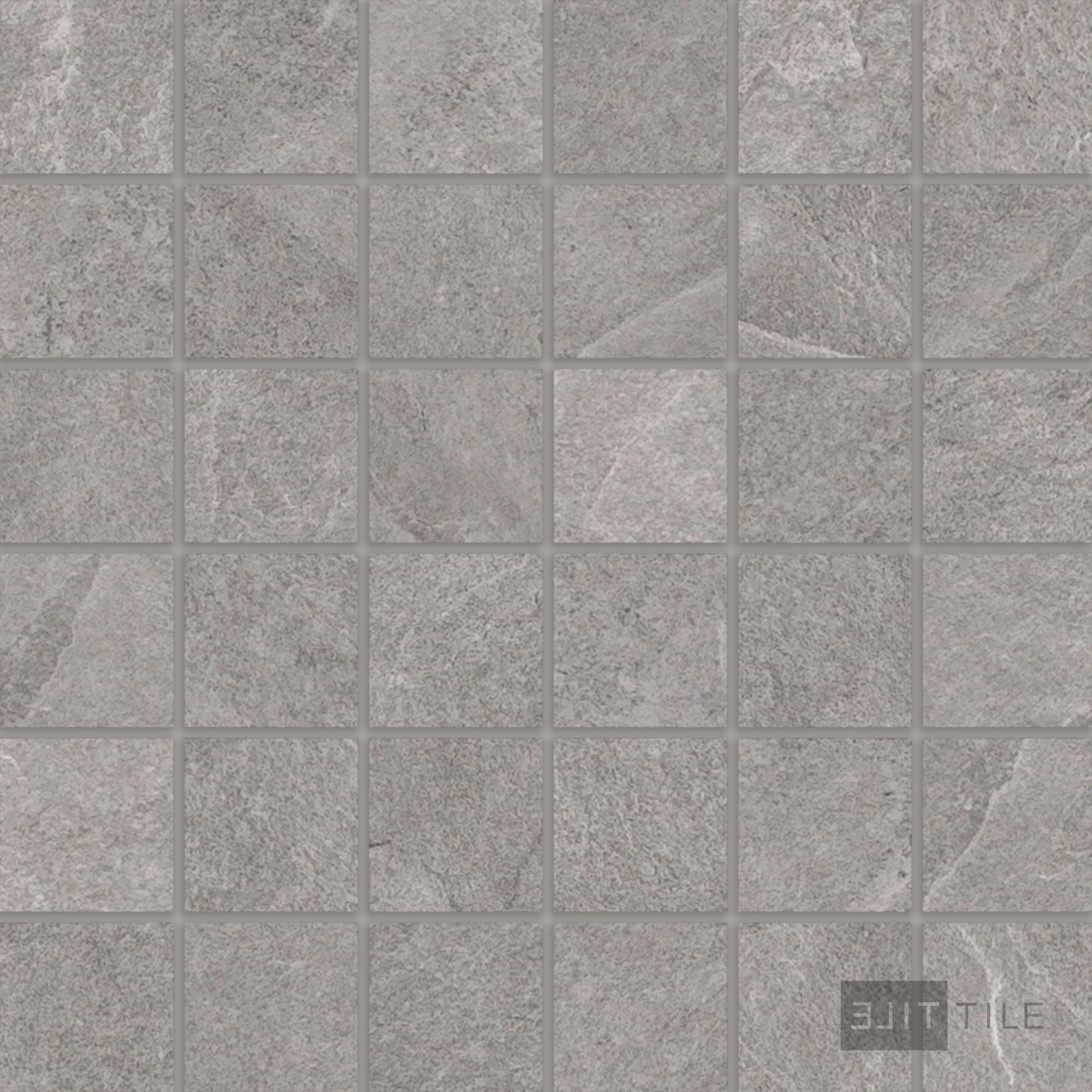 Ash 2X2 Square Porcelain Mosaic 12X12 Silver Matte