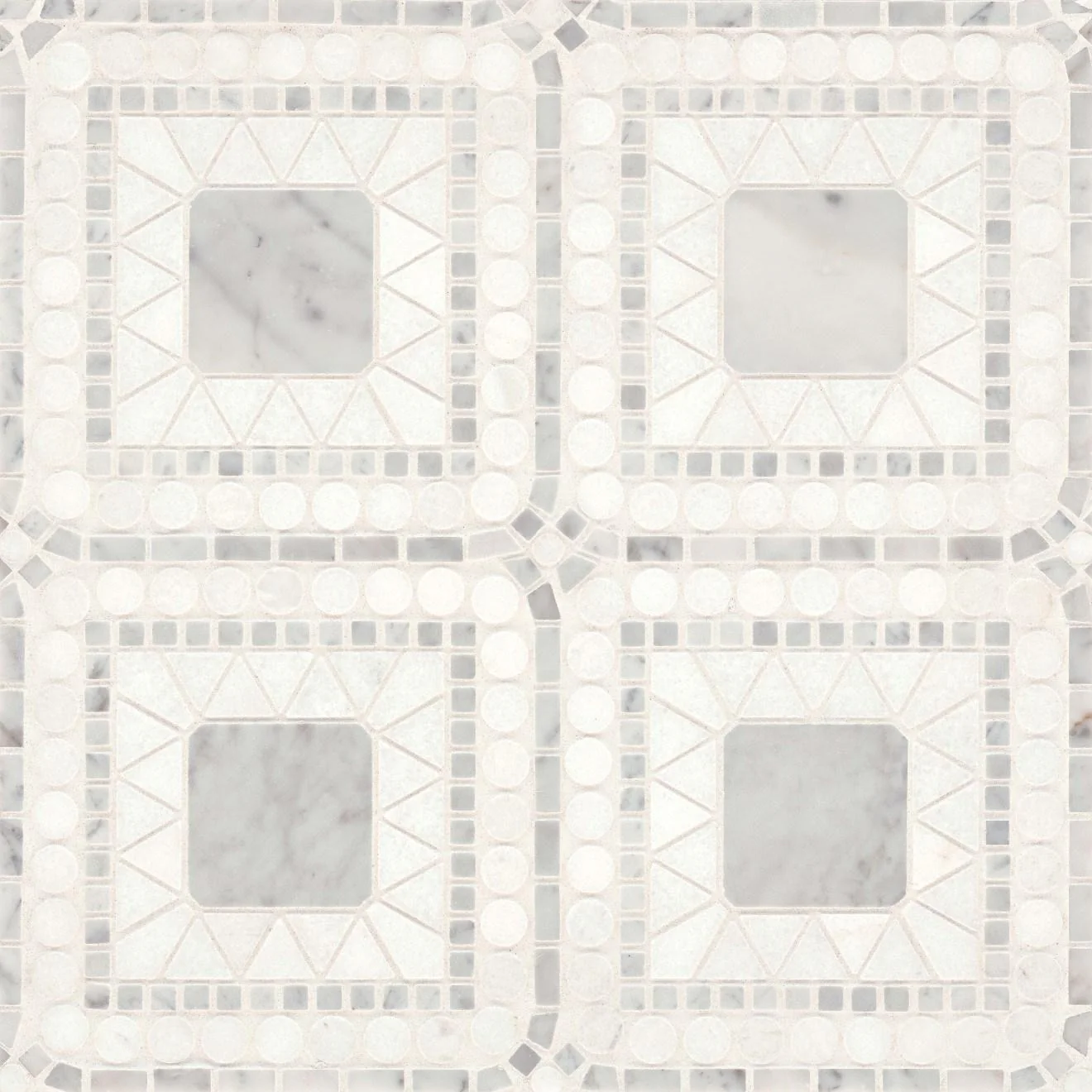 Atrium Marble Blend Mosaic Honed 15.75X15.75 White Carrara/White Thassos
