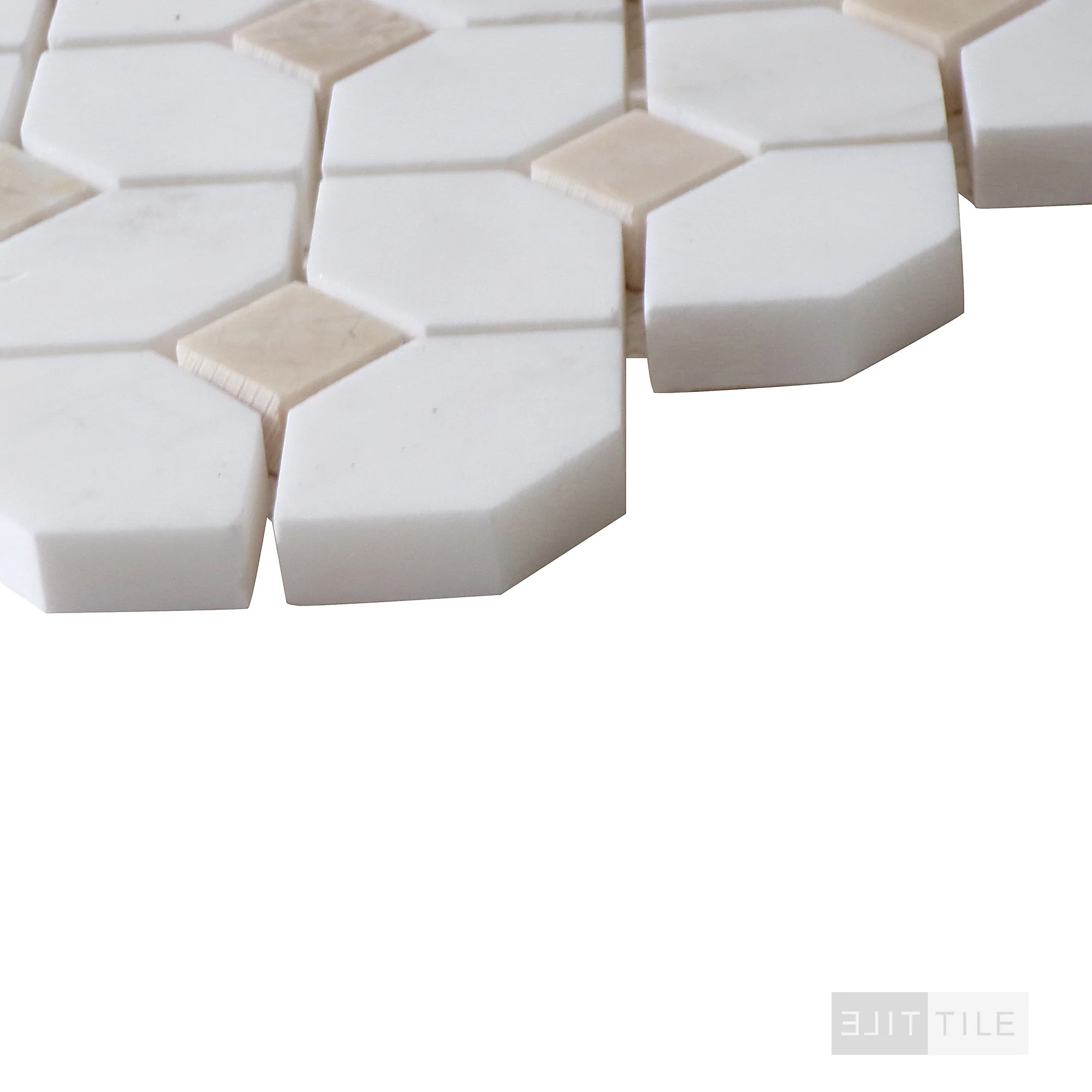 Bianco Dolomite Mosaics Dotty Marble Mosaic Crema Misc. 0 Polished - Image 4