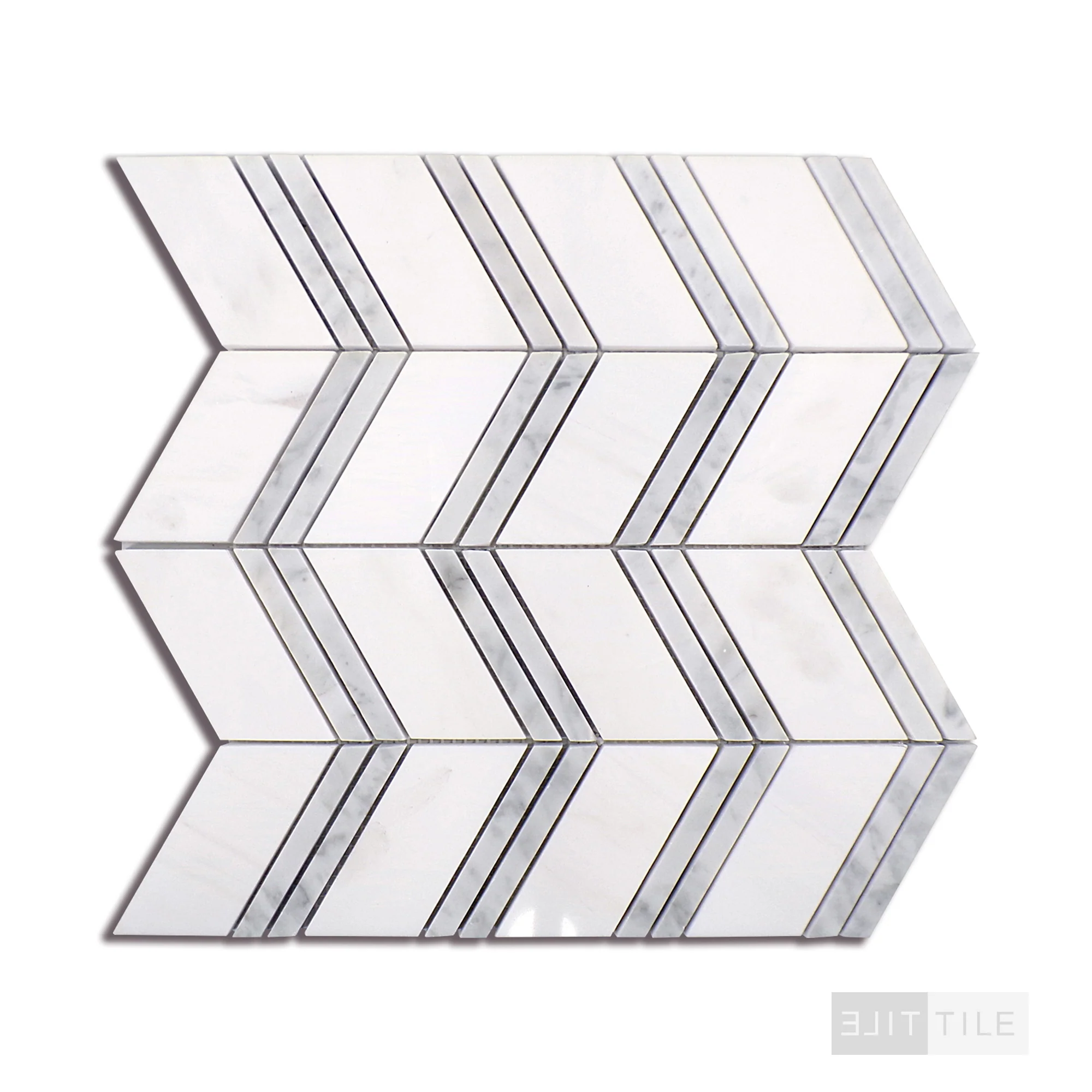 Bianco Dolomite Mosaics Chevron Marble Mosaic Misc. 0 Polished - Image 3