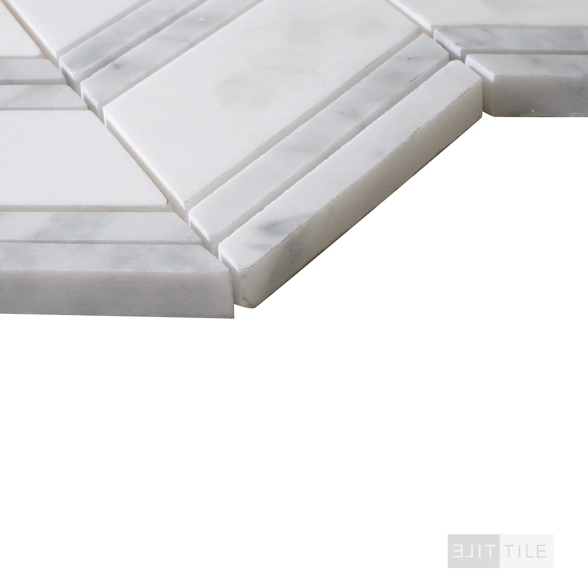 Bianco Dolomite Mosaics Chevron Marble Mosaic Misc. 0 Polished - Image 4