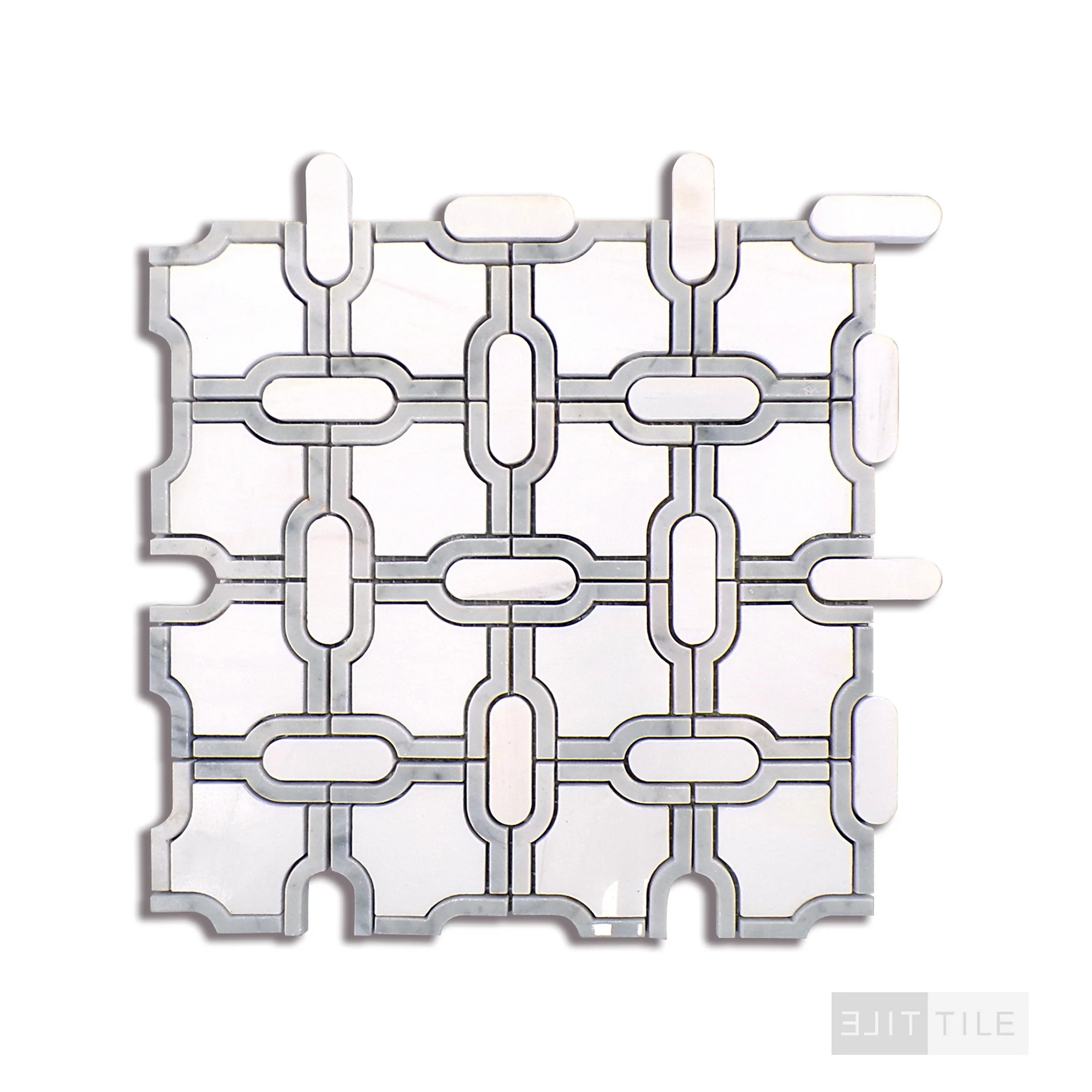 Bianco Dolomite Mosaics Gridwork Marble Mosaic Pattern 0 Polished - Image 3