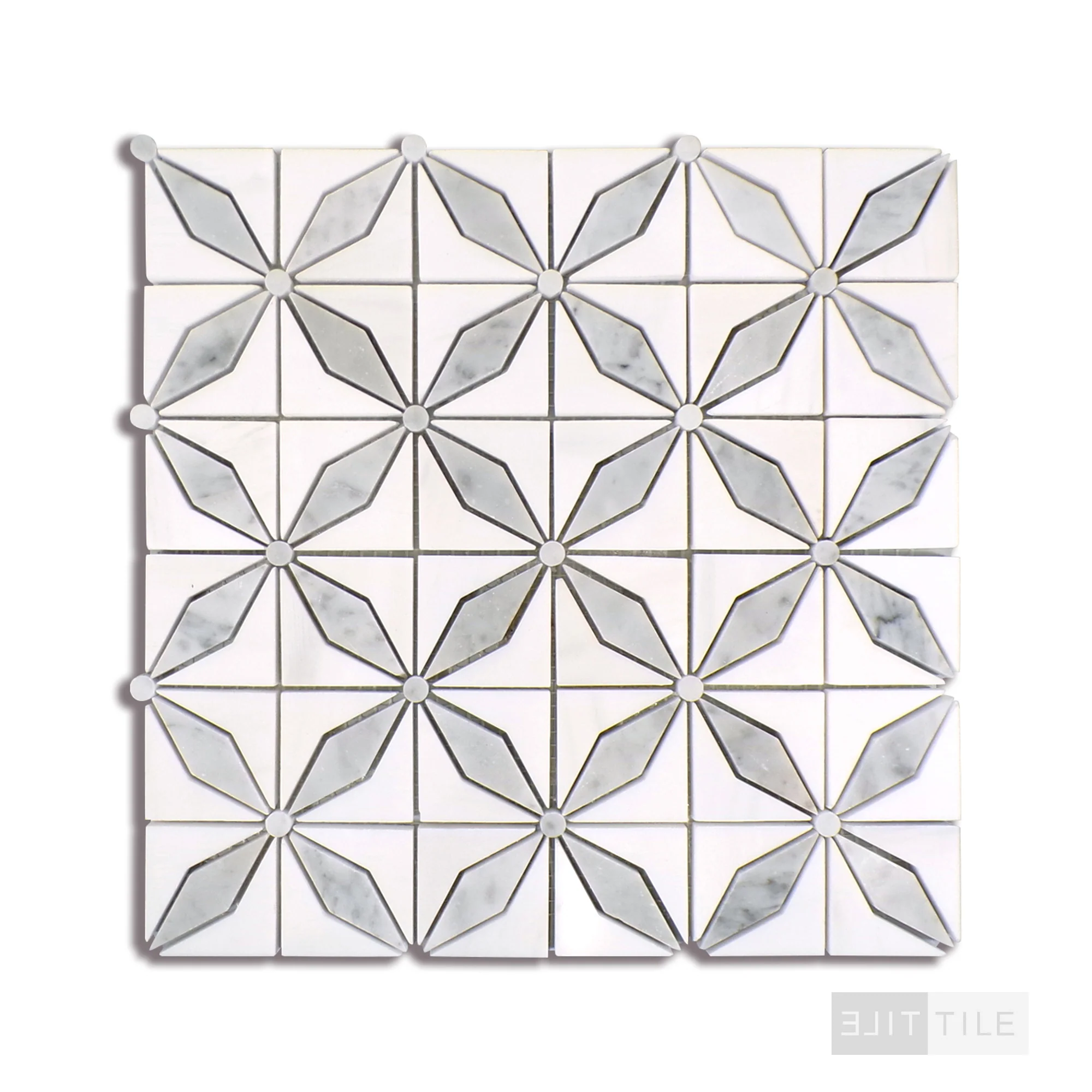 Bianco Dolomite Mosaics Starlite Marble Mosaic Pattern 0 Polished - Image 3