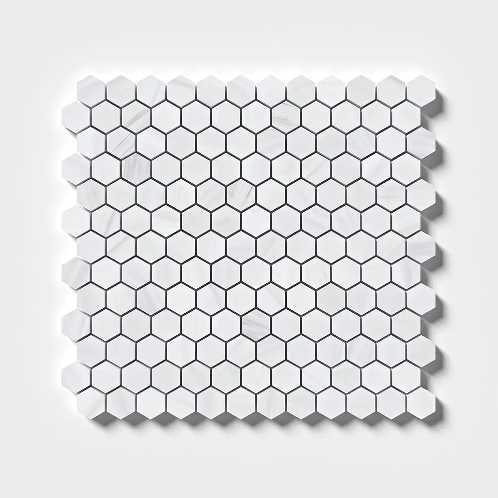 Bianco Dolomiti 1X1 Hexagon Mosaic 11-5/8X12 Bianco Dolomiti Honed