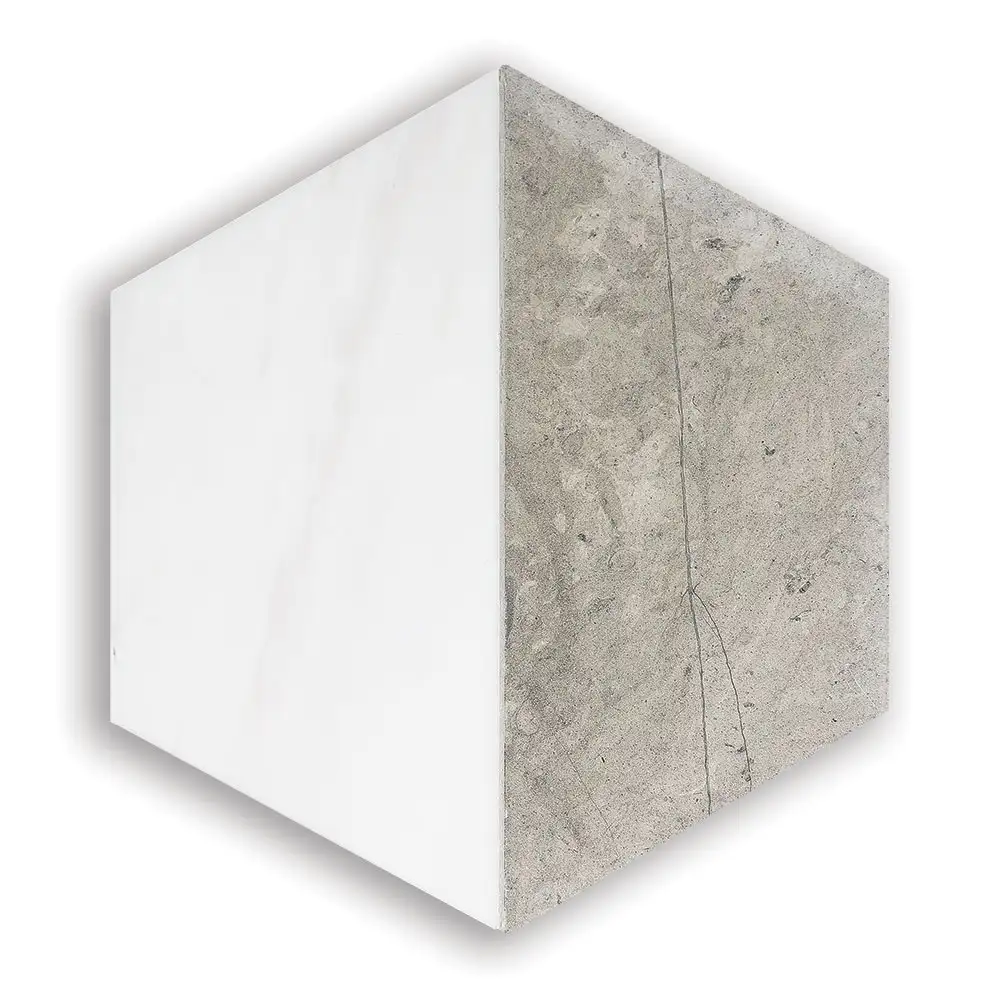 Britannia Hexagon Mosaic 8X8 Britannia Snow White Honed - Image 3