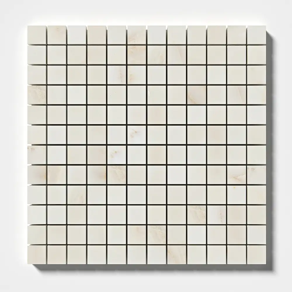 Calacatta Amber Marble 1X1 Square Mosaic 12X12 Calacatta Amber Honed