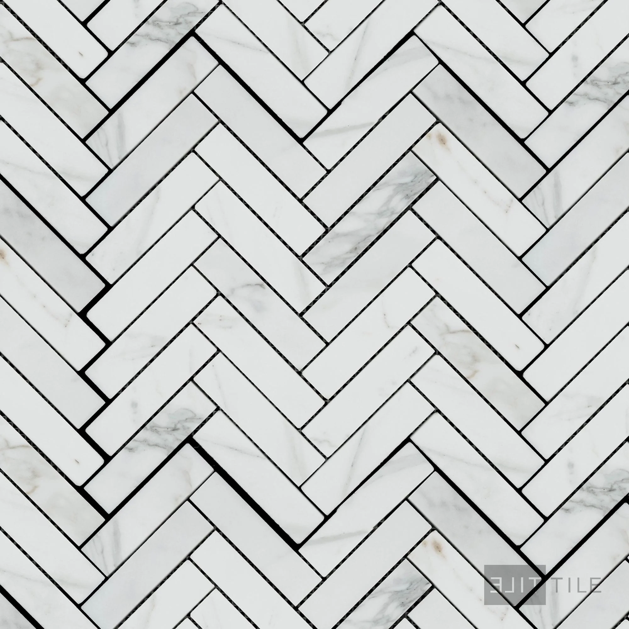 Calacatta Gold Marble 1X4 Herringbone Honed Mosaic
