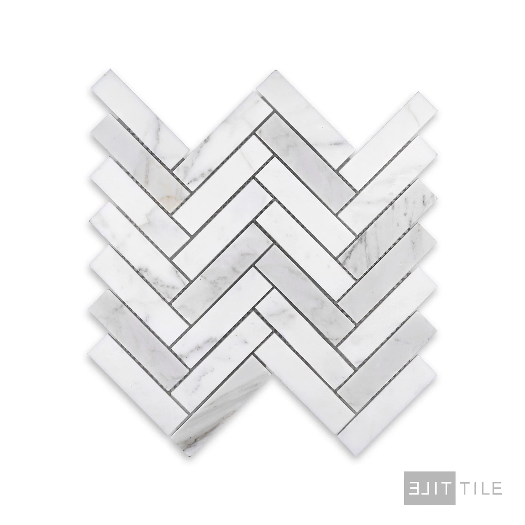 Calacatta Gold Marble 1X4 Herringbone Honed Mosaic - Image 2