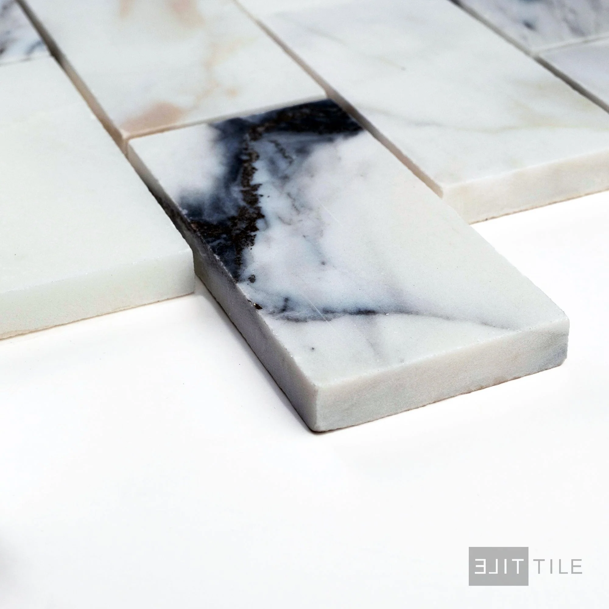 Calacatta Gold Marble 2X4 Brick Honed Mosaic - Image 3