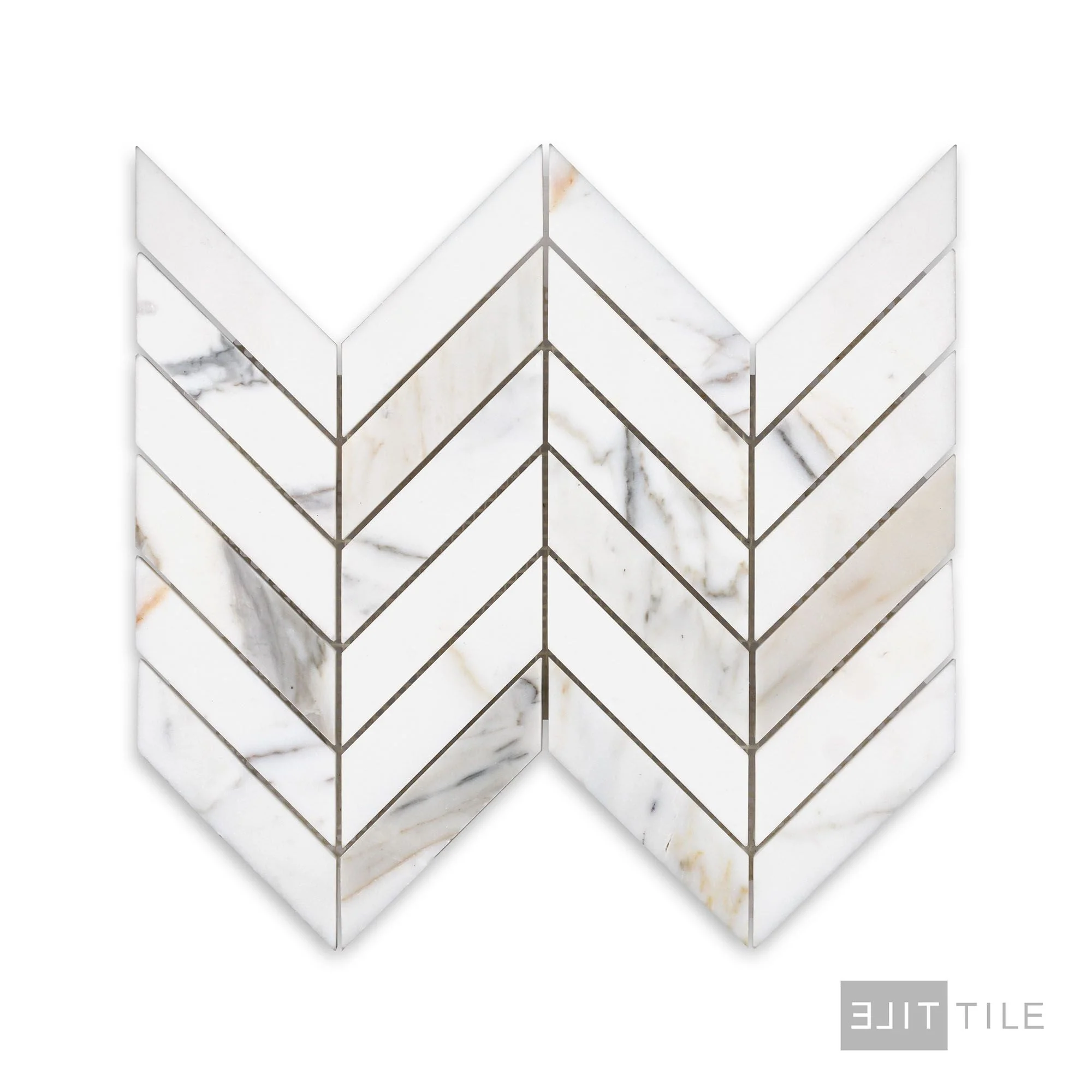 Calacatta Gold Marble Chevron Honed Mosaic - Image 3