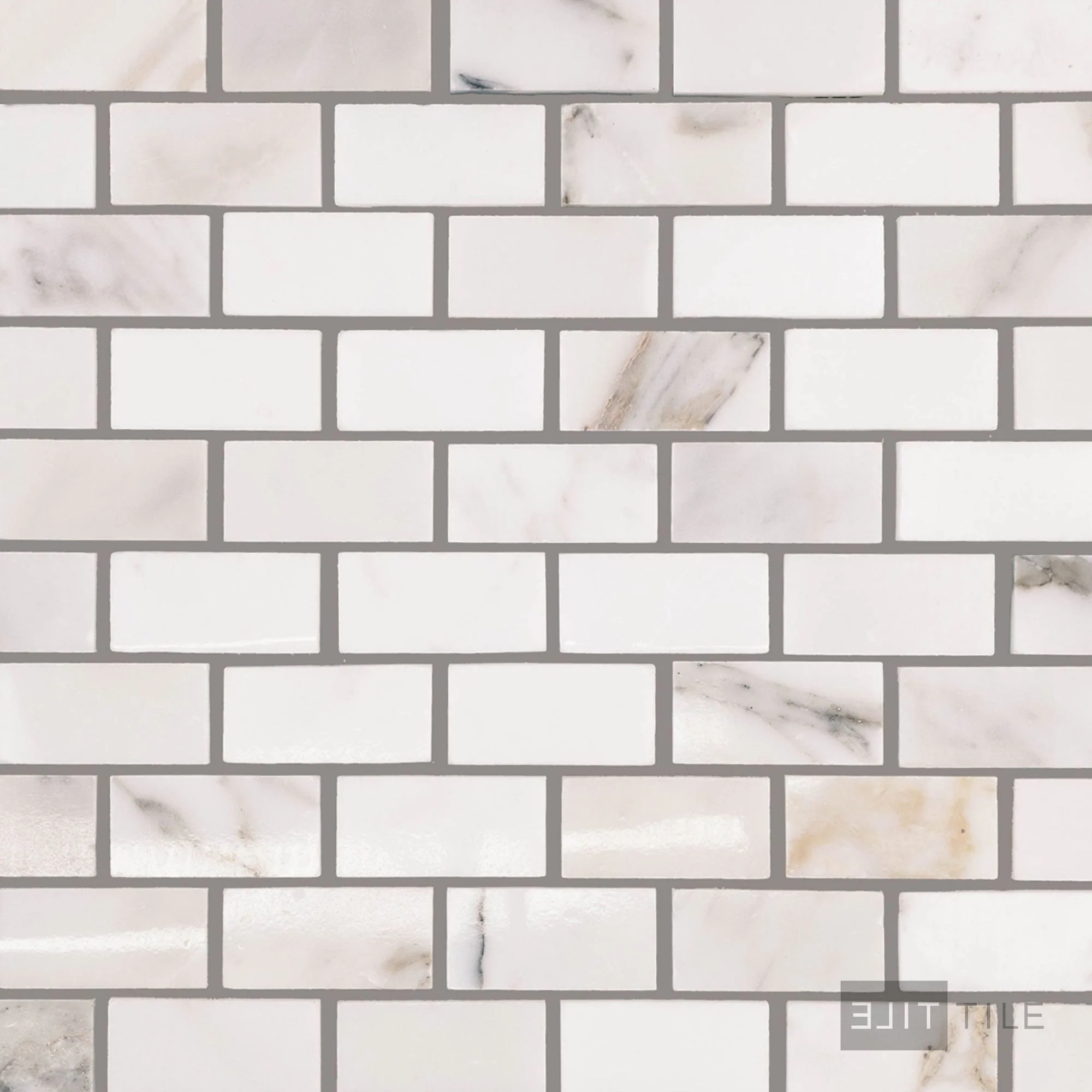 Calacatta Gold Marble 1X2 Brick Polished Mosaic