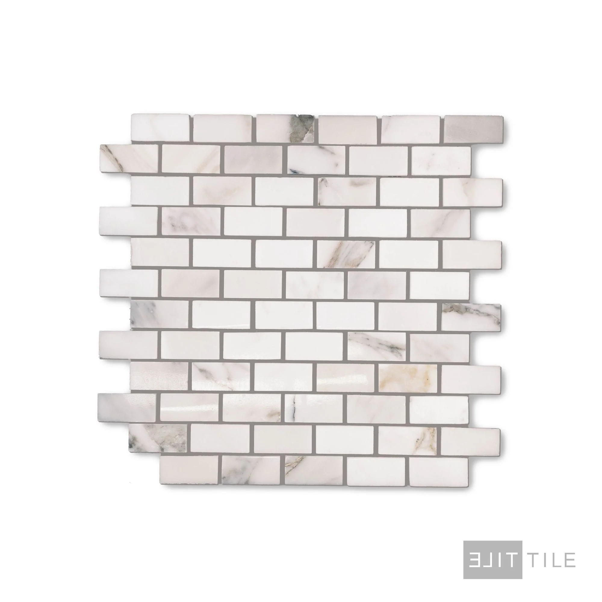 Calacatta Gold Marble 1X2 Brick Polished Mosaic - Image 2