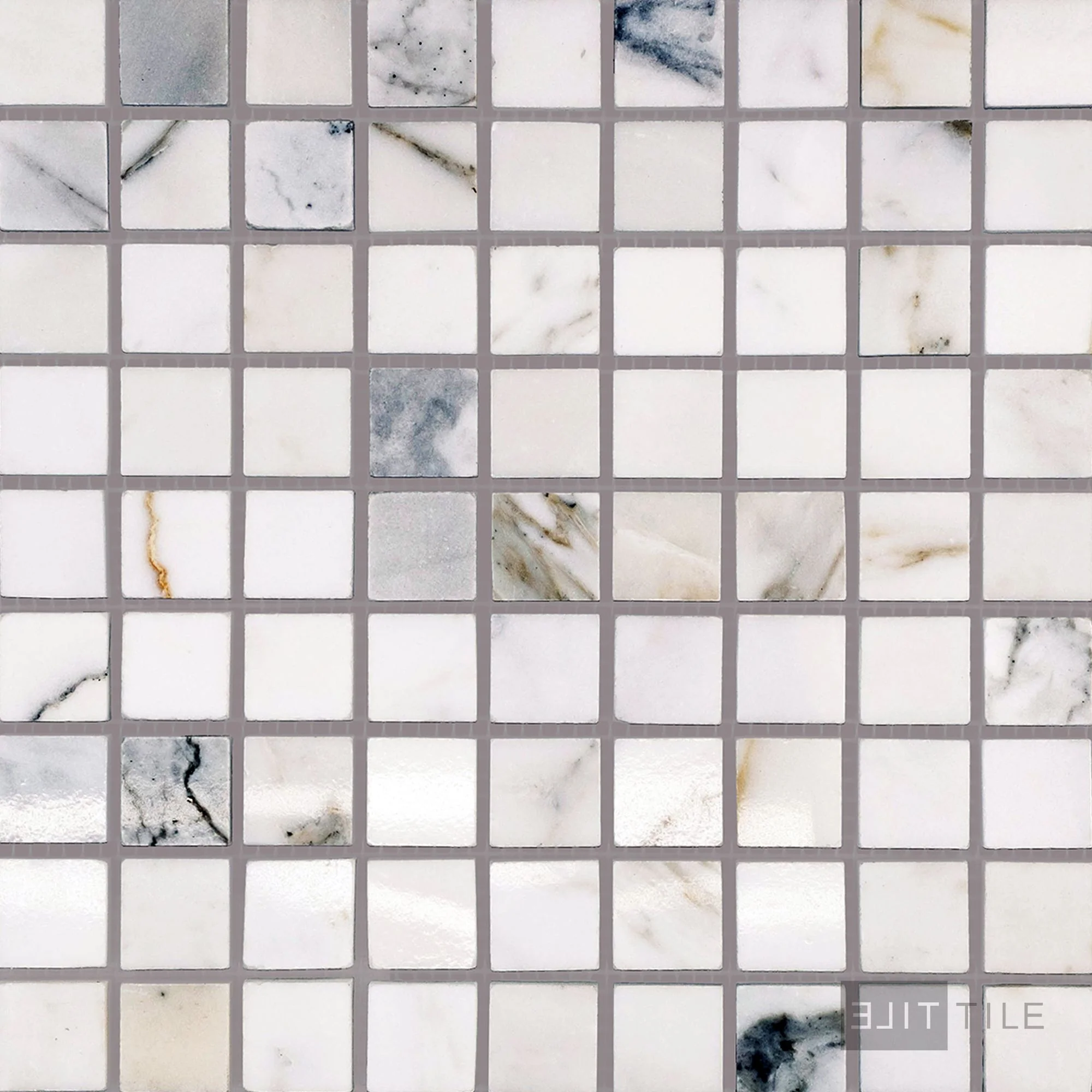 Calacatta Gold Marble 5/8" Square Polished Mosaic