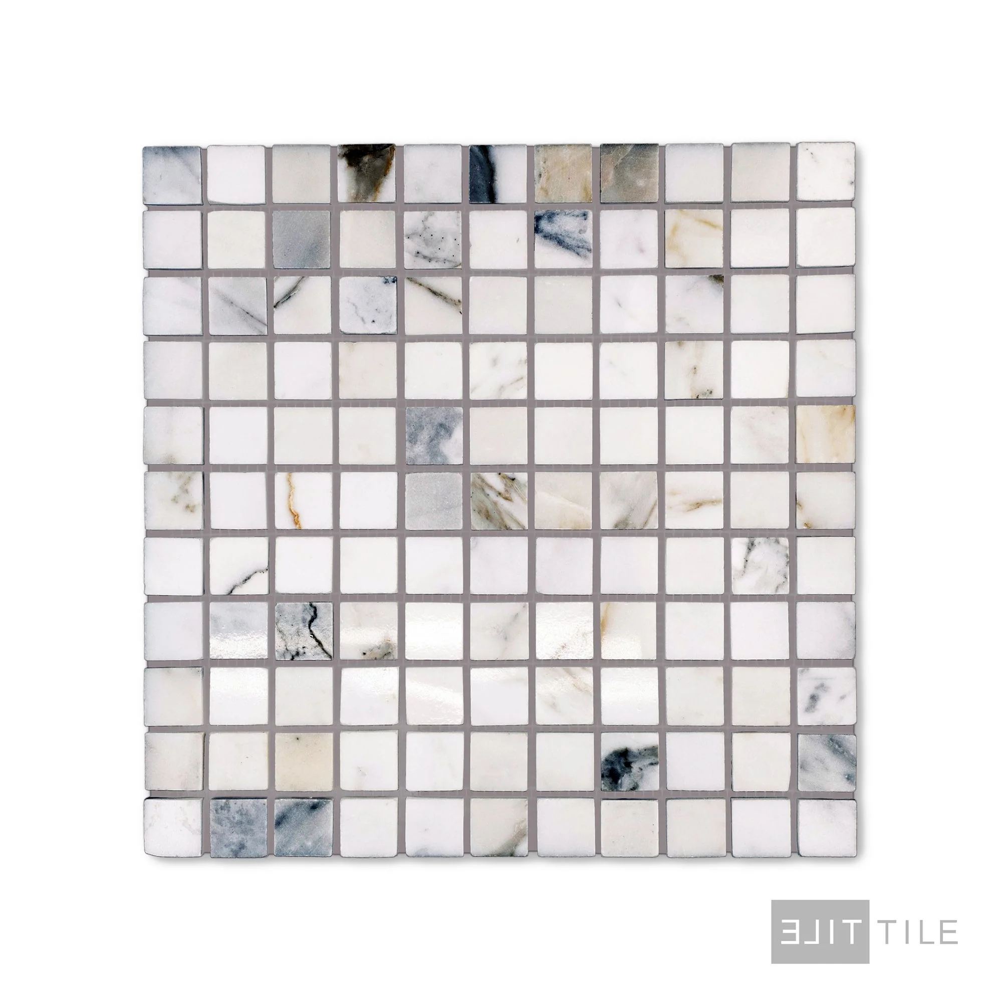 Calacatta Gold Marble 5/8" Square Polished Mosaic - Image 2