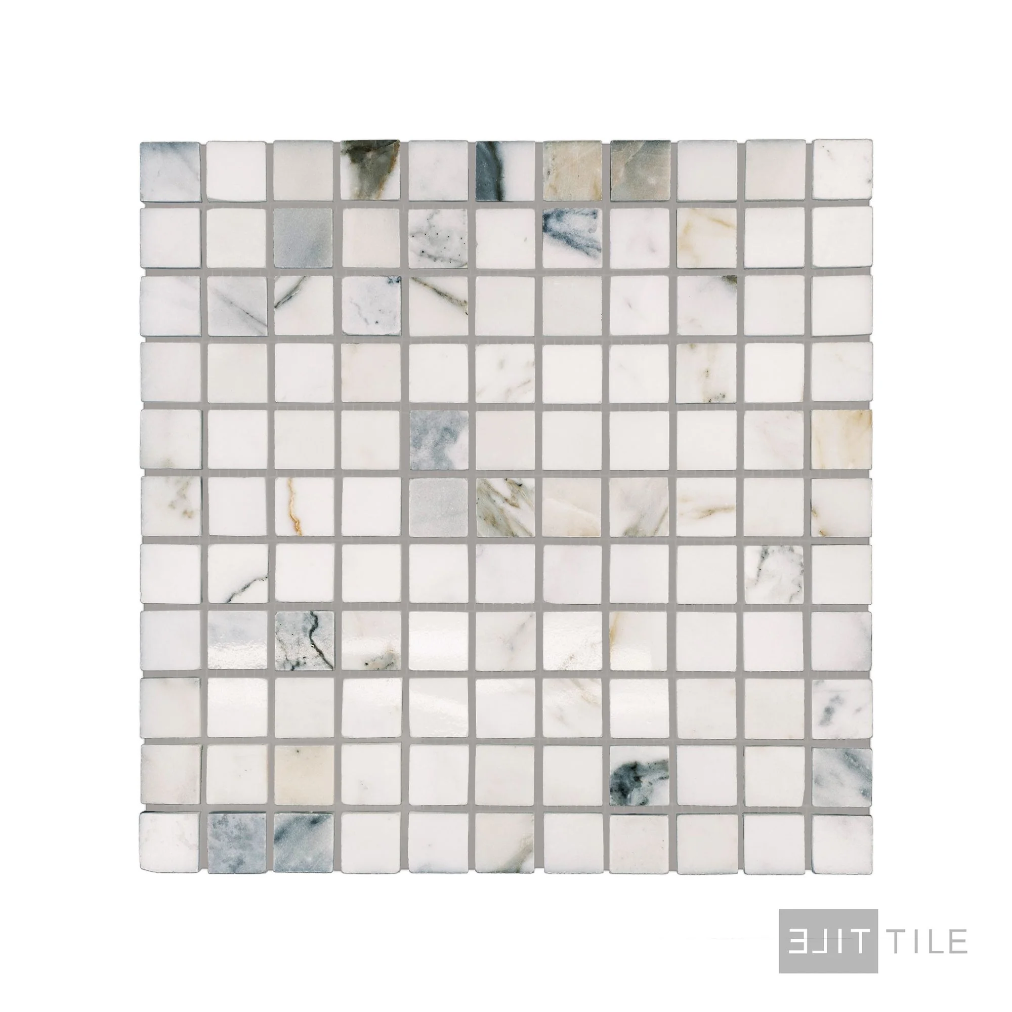Calacatta Gold Marble 1" Square Polished Mosaic - Image 2