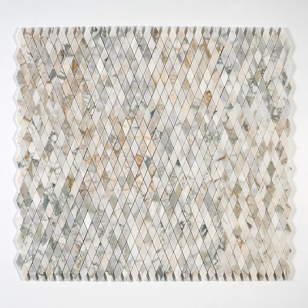 Calacatta Green Marble Rhomboid Mosaic 10-1/8X12-1/8 Calacatta Green Honed