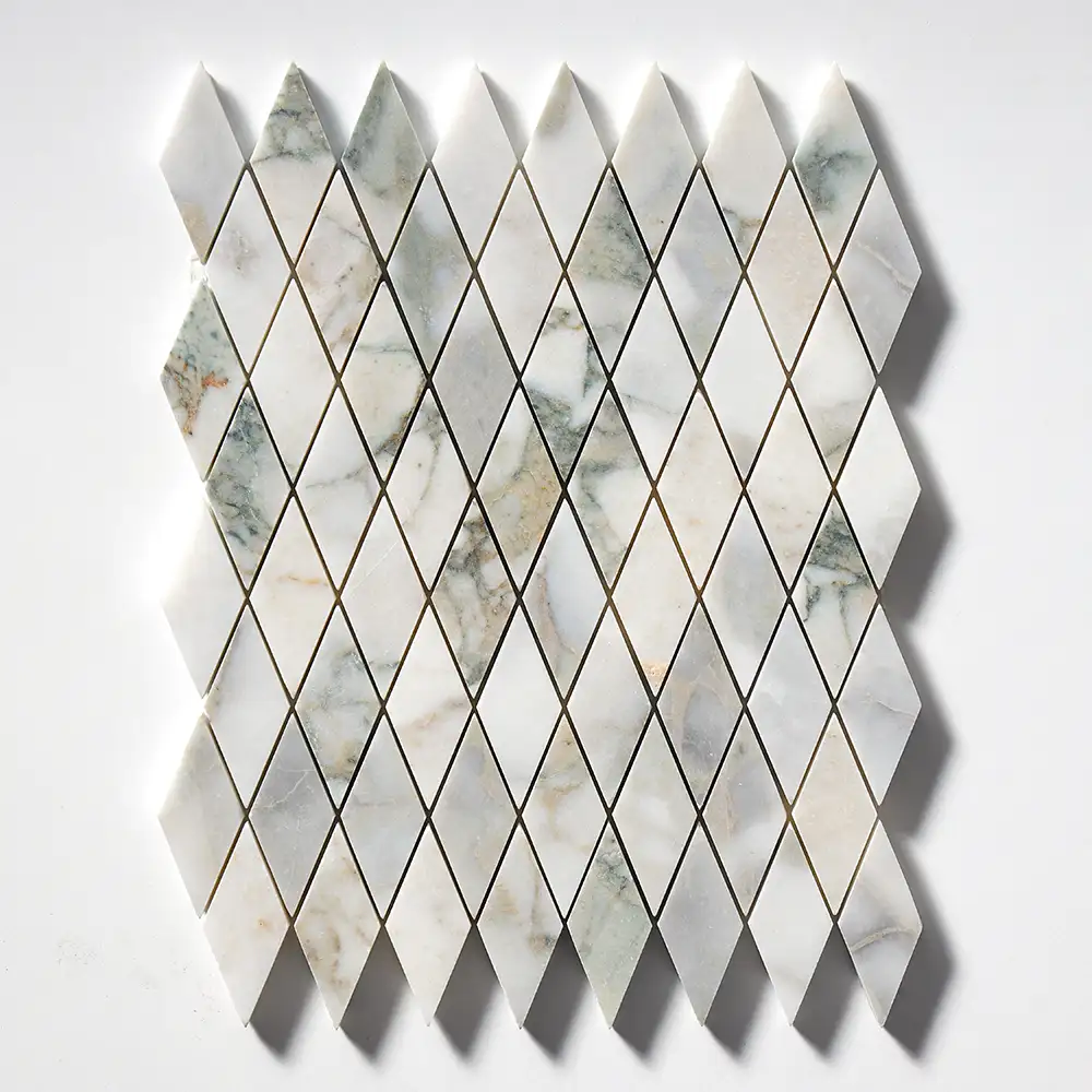 Calacatta Green Marble Rhomboid Mosaic 10-1/8X12-1/8 Calacatta Green Honed - Image 3