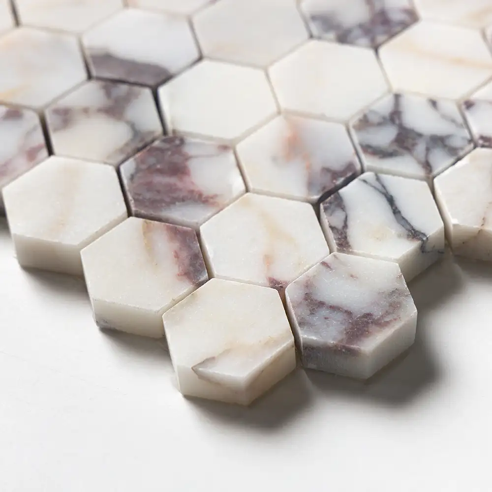 Calacatta Picasso Marble 1X1 Hexagon Mosaic 12X12 Calacatta Picasso Honed - Image 3