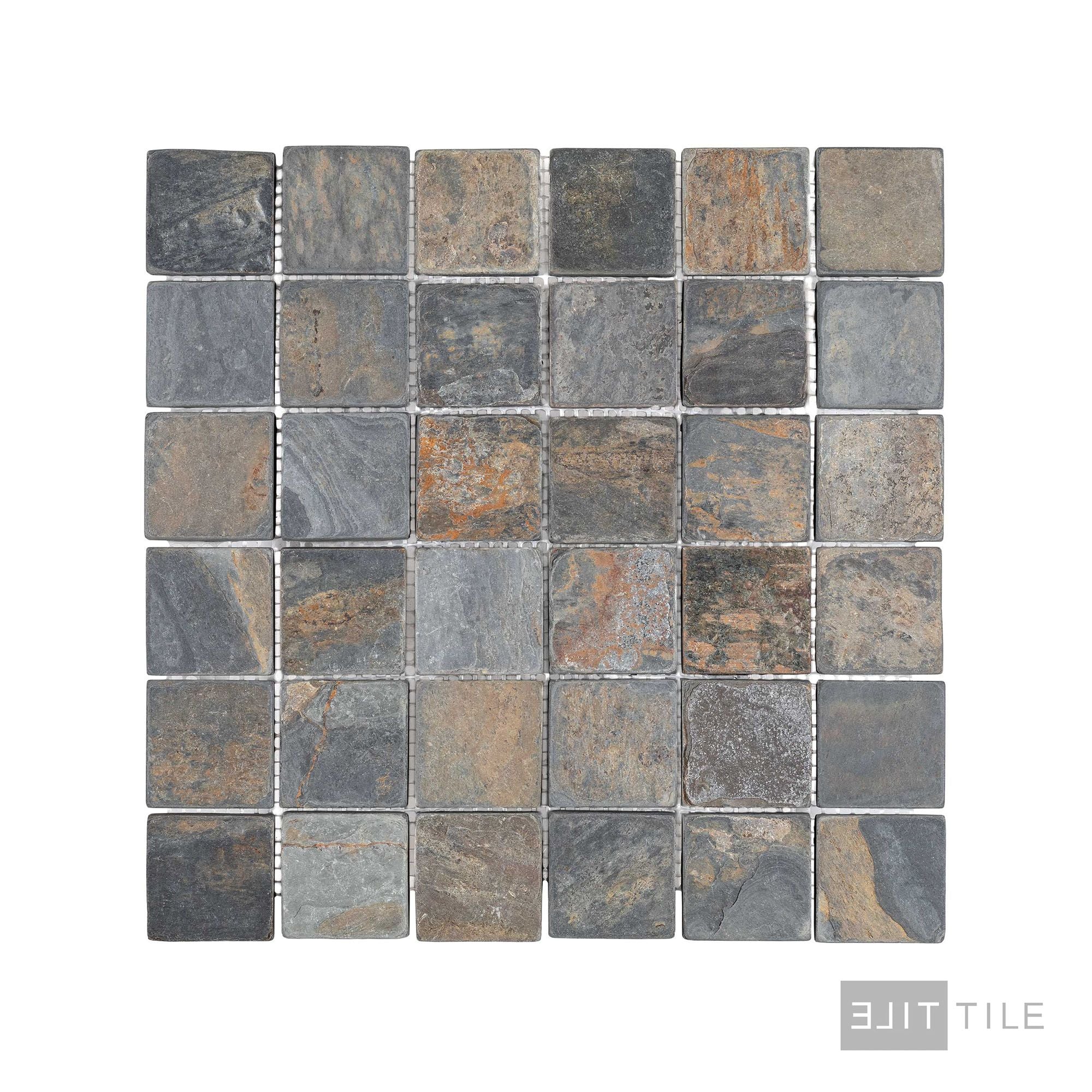 California Gold Slate 2" Square Tumbled Mosaic - Image 3