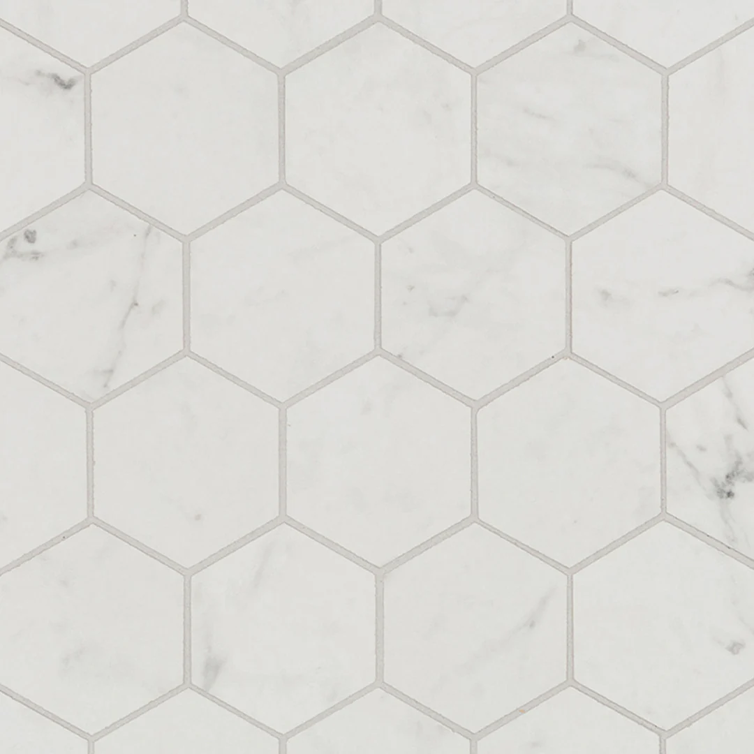 Cava Bianco Hexagon Mosaic 10.9449X13.1693 Carrara Brushed