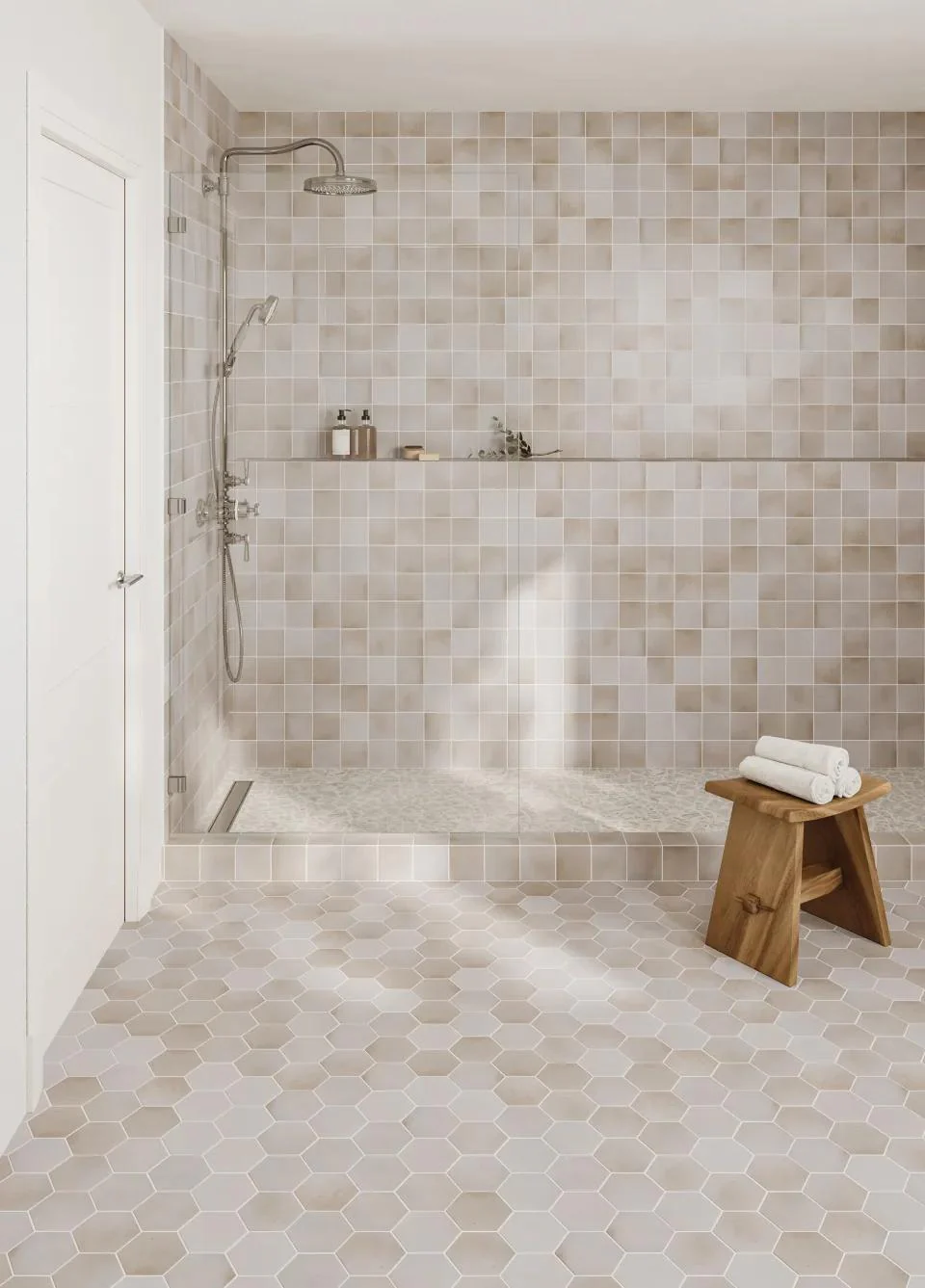 Celine Glazed Porcelain Hex Tile 4.5X4 Taupe Matte - Image 2