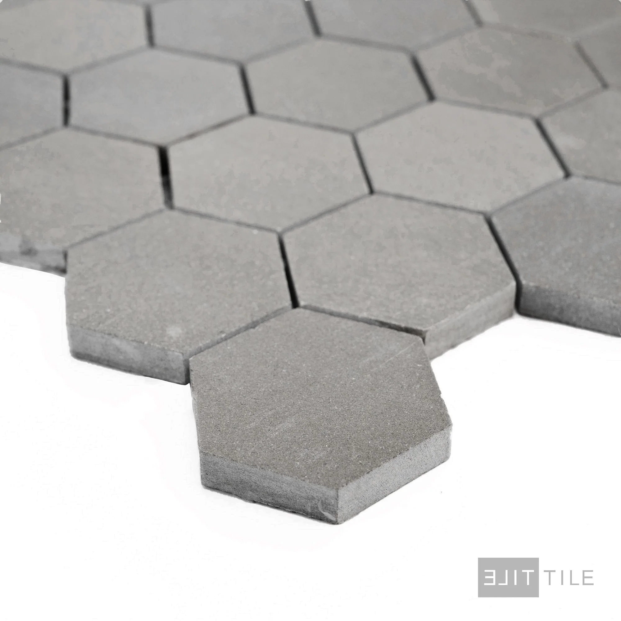 Chelsea Grey Limestone 2" Hexagon Honed Mosaic - Image 3