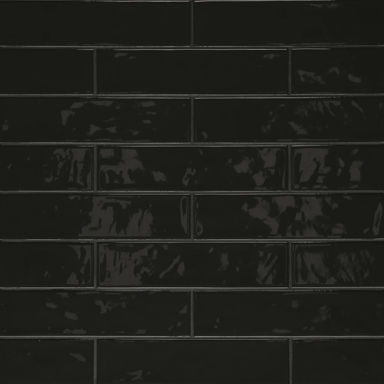 Clara Glazed Porcelain Field Tile 2-3/4X11 Noir Glossy