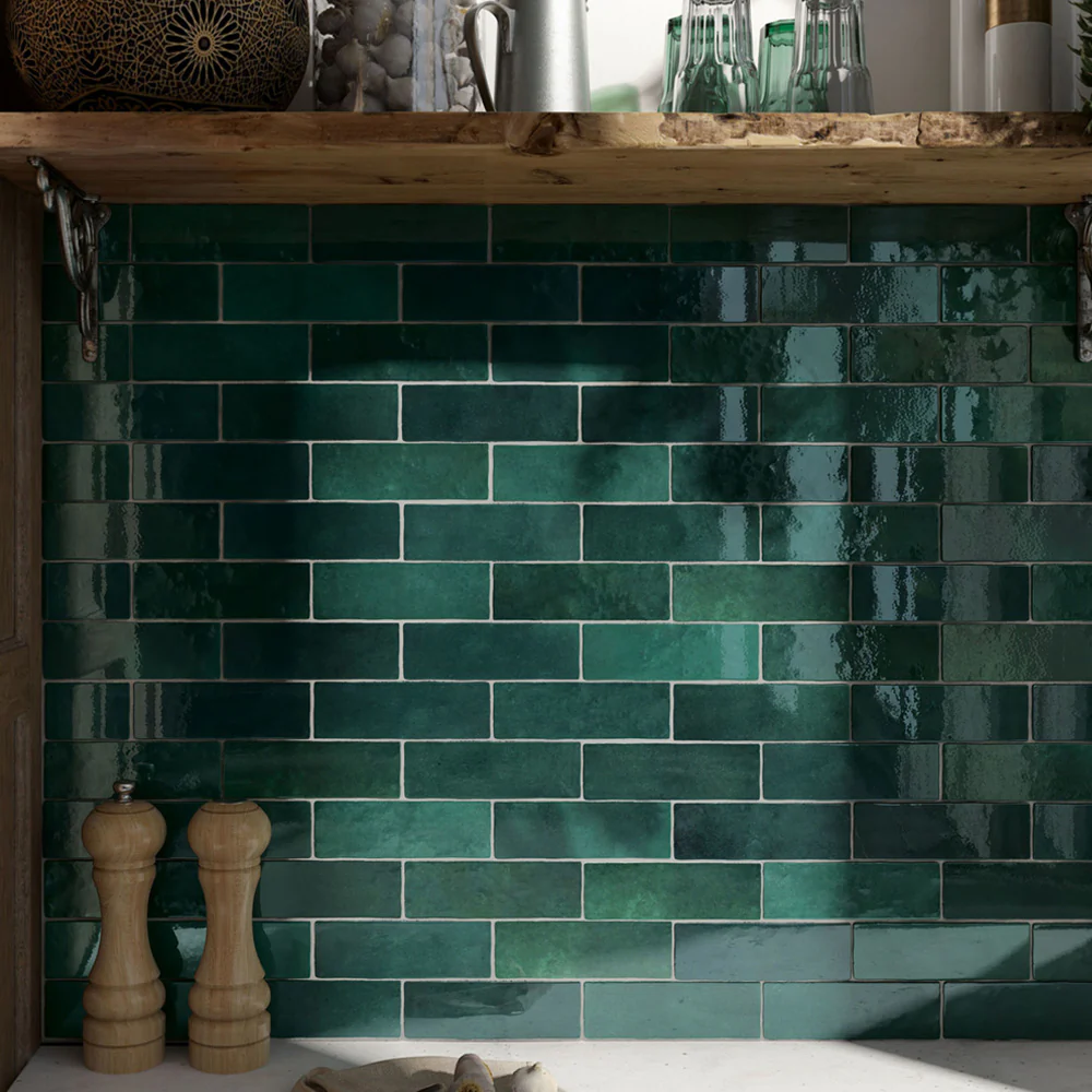 Cloe Ceramic Tile 2-1/2X8 Green Glossy - Image 4