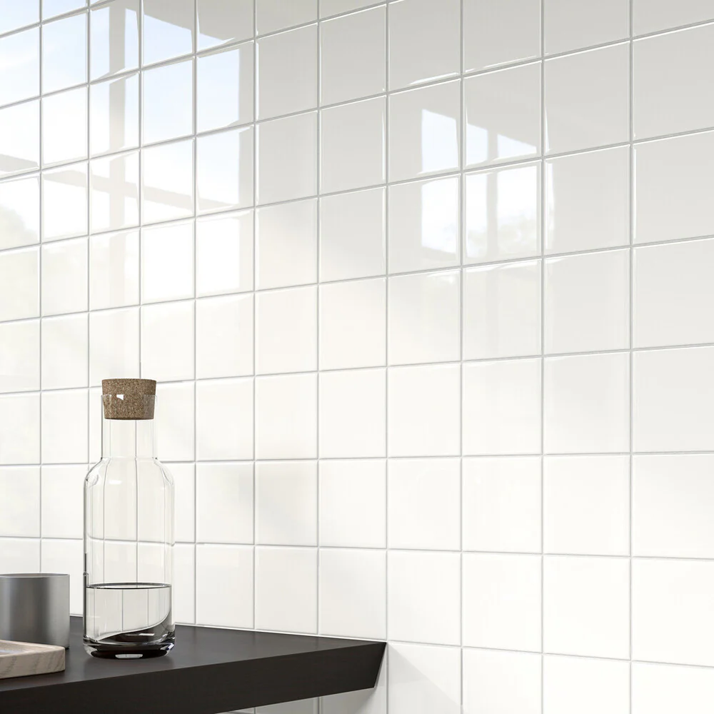 Color Wheel Classic Ceramic Tile 4-1/4X4-1/4 0100 White Glossy - Image 2
