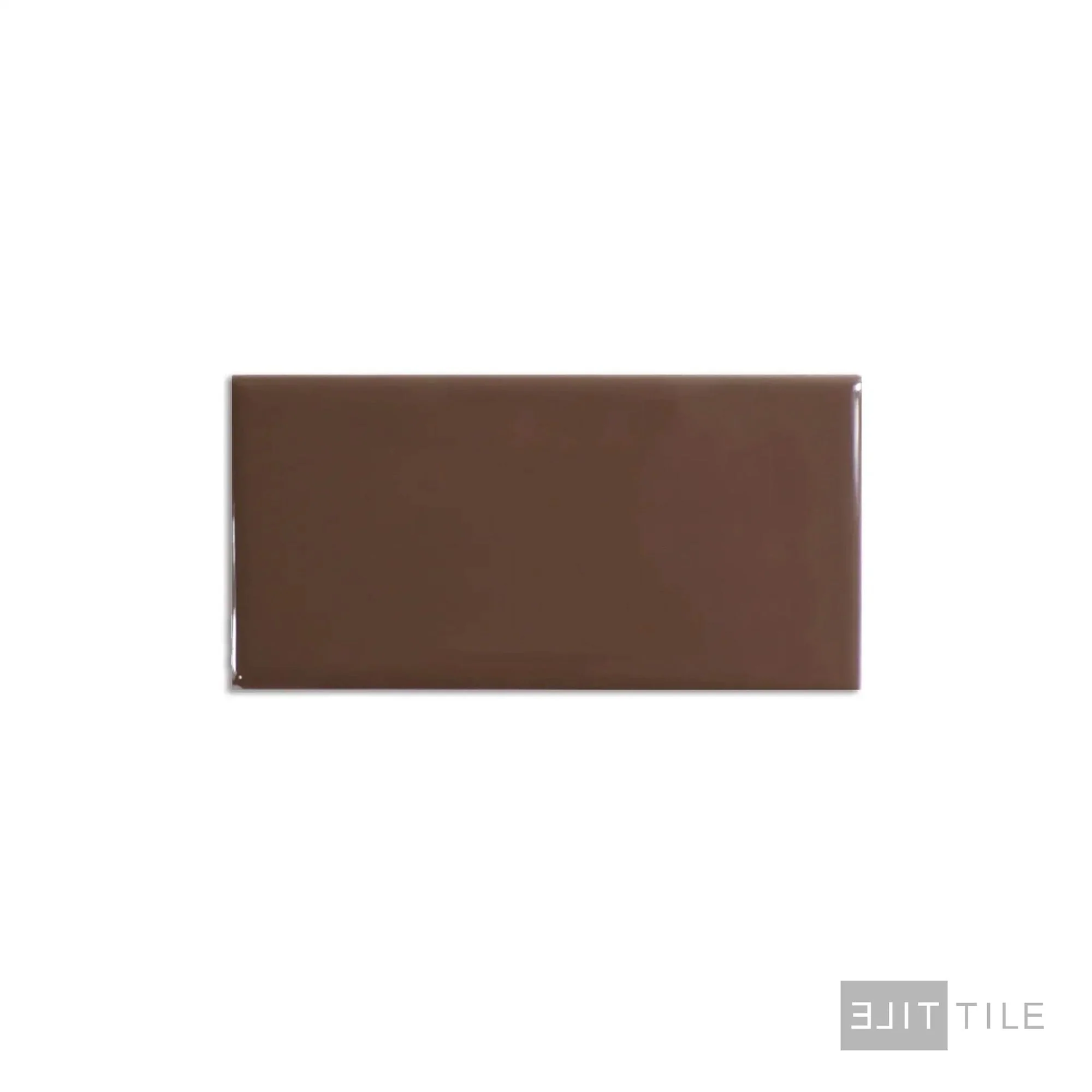 Color Wheel Ceramic Wall Tile 3X6 Artisan Brown Glossy