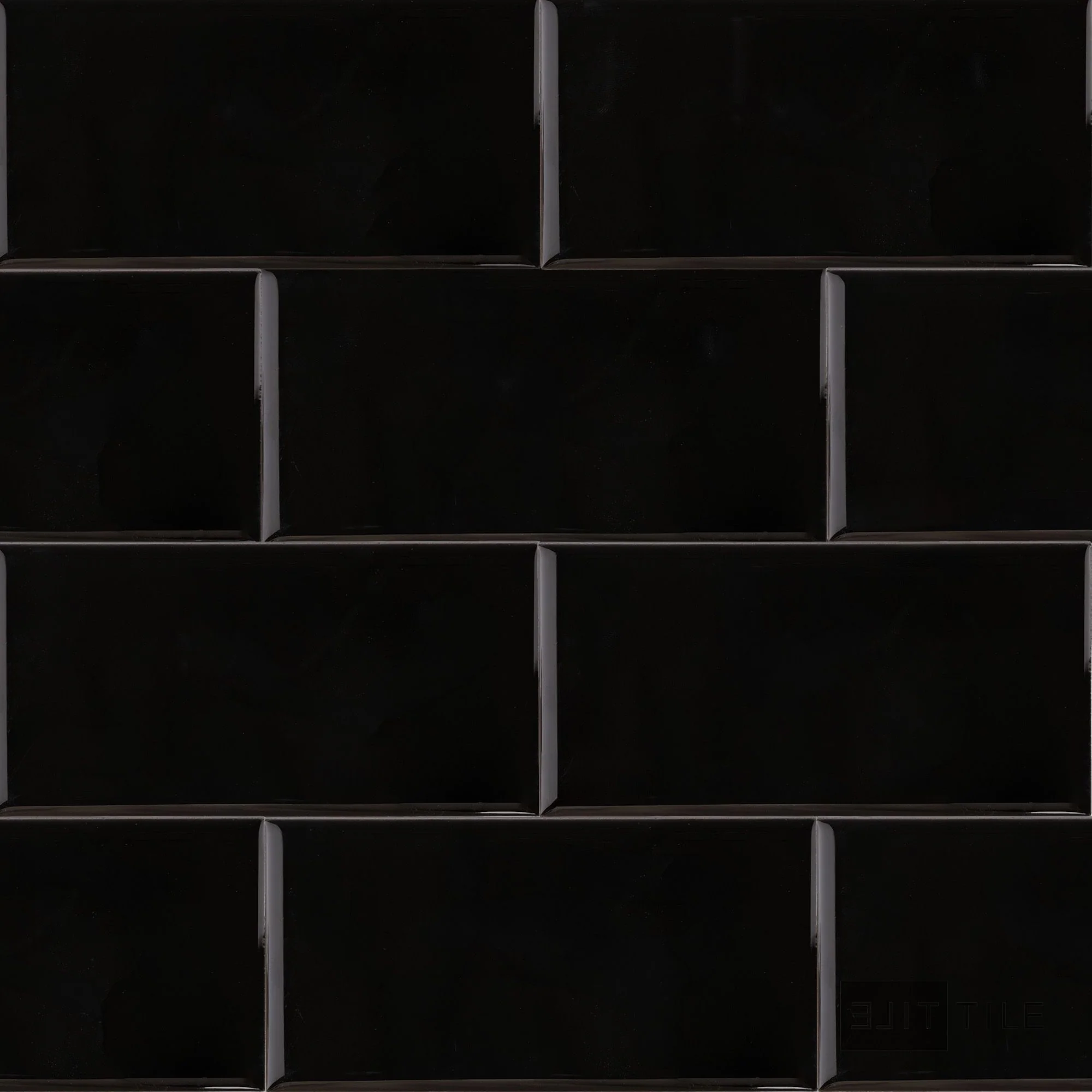 Color Wheel Ceramic Wall Tile 3X6 Black Glossy