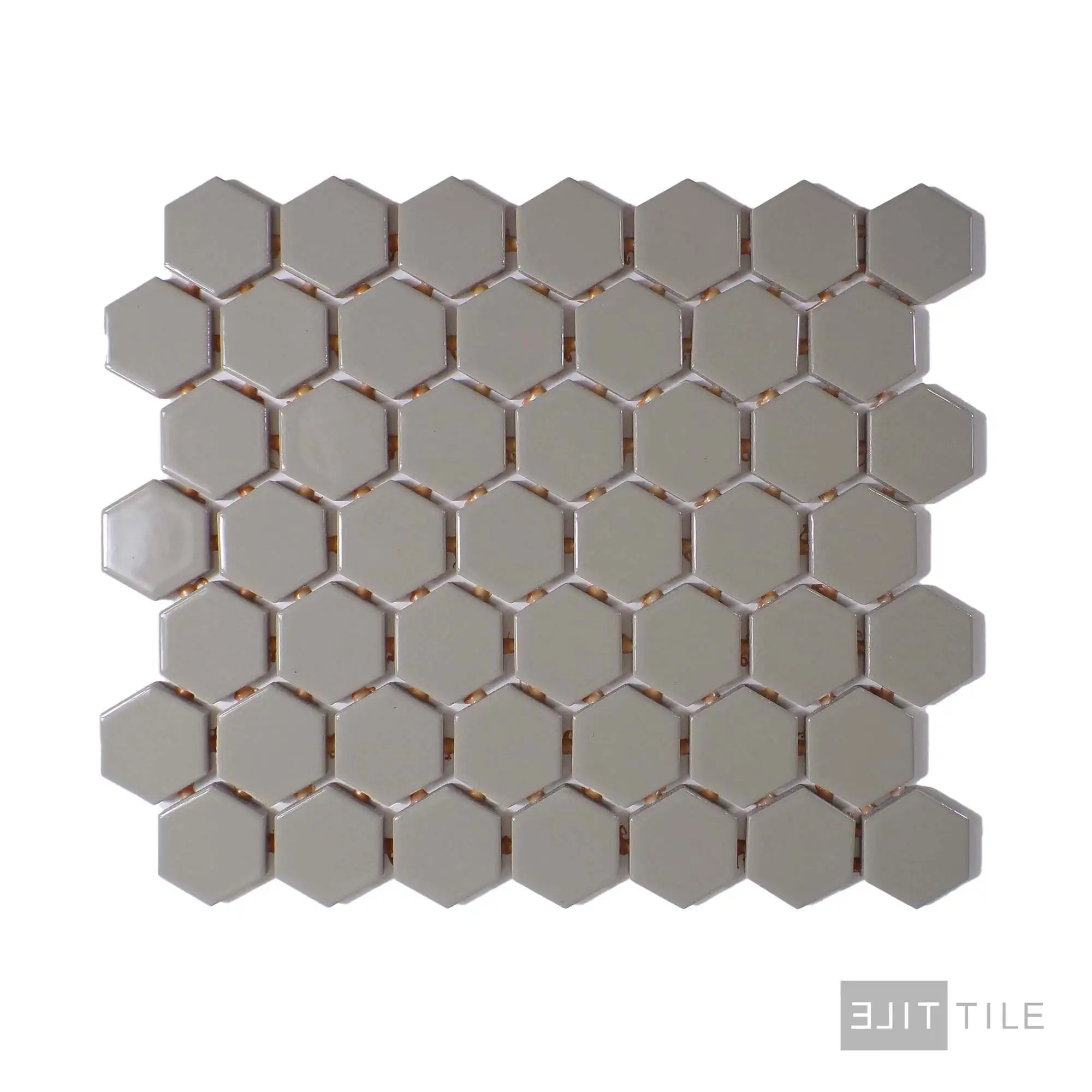 Color Wheel 1.5" Ceramic Mosaic 12X14 Architectural Gray Glossy